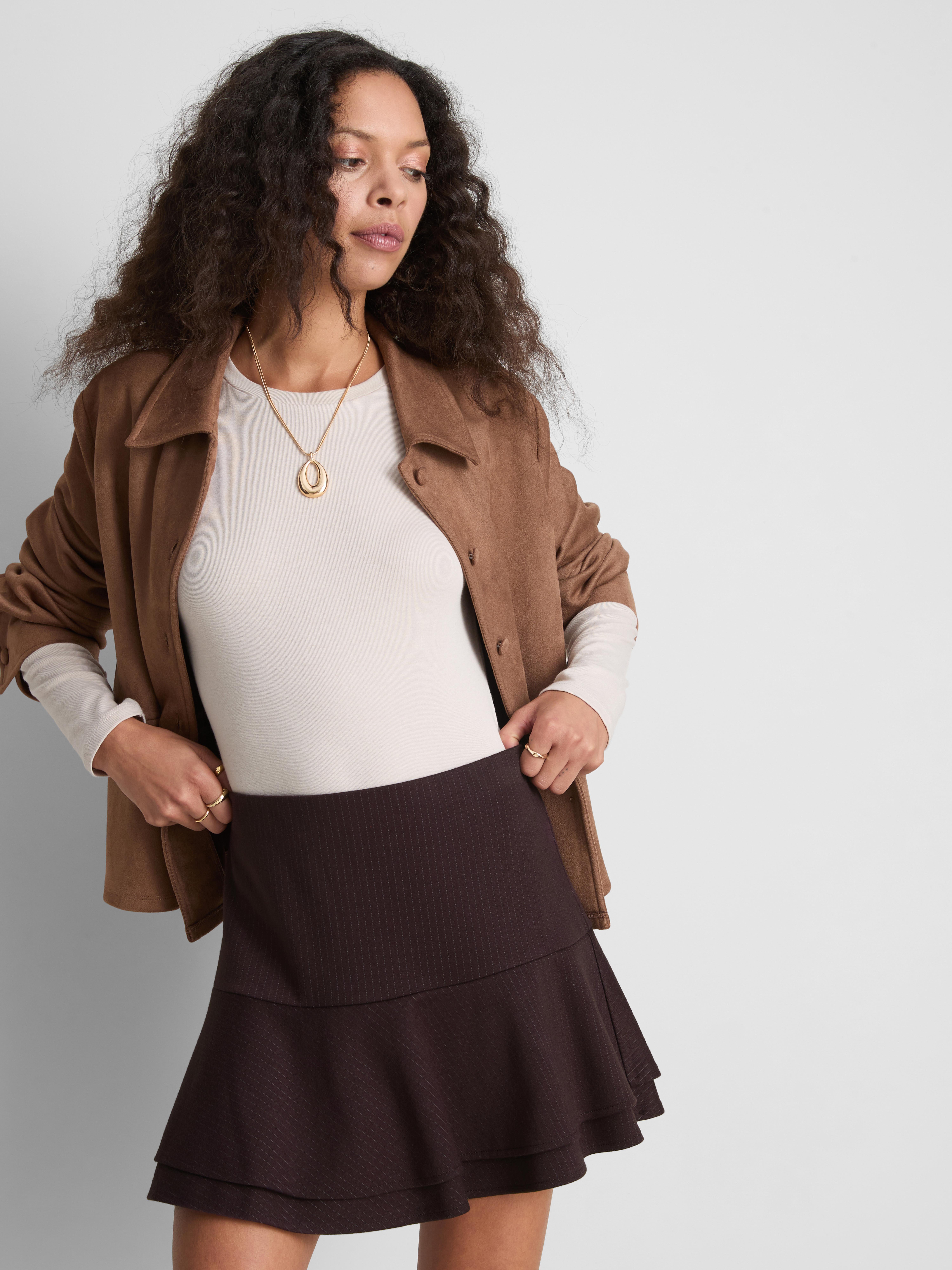 Jersey Mini Rara Skirt - Plum