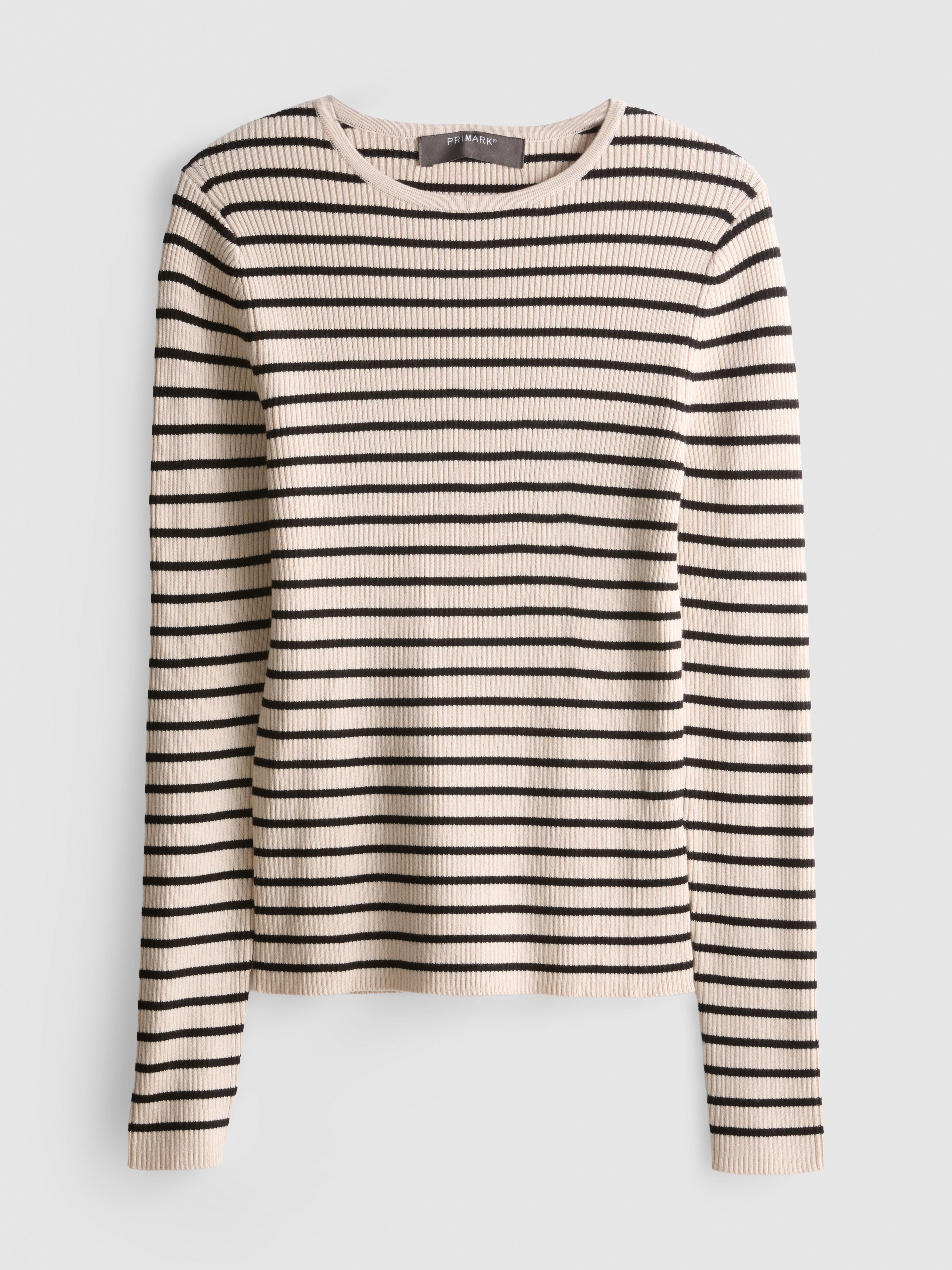 Ribbed Crew Neck Sweater - Oatmeal