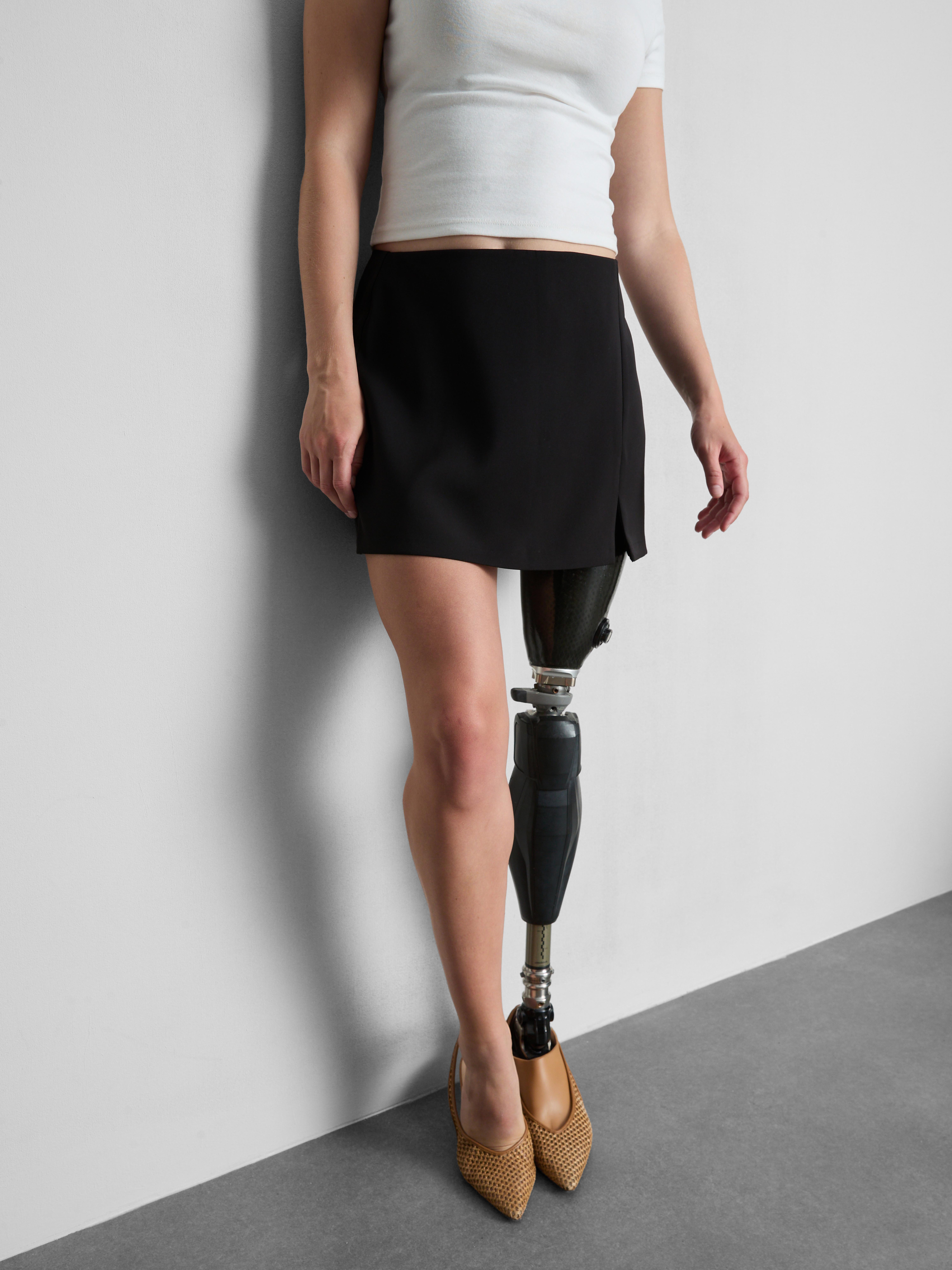 Split Front Mini Skort - Black