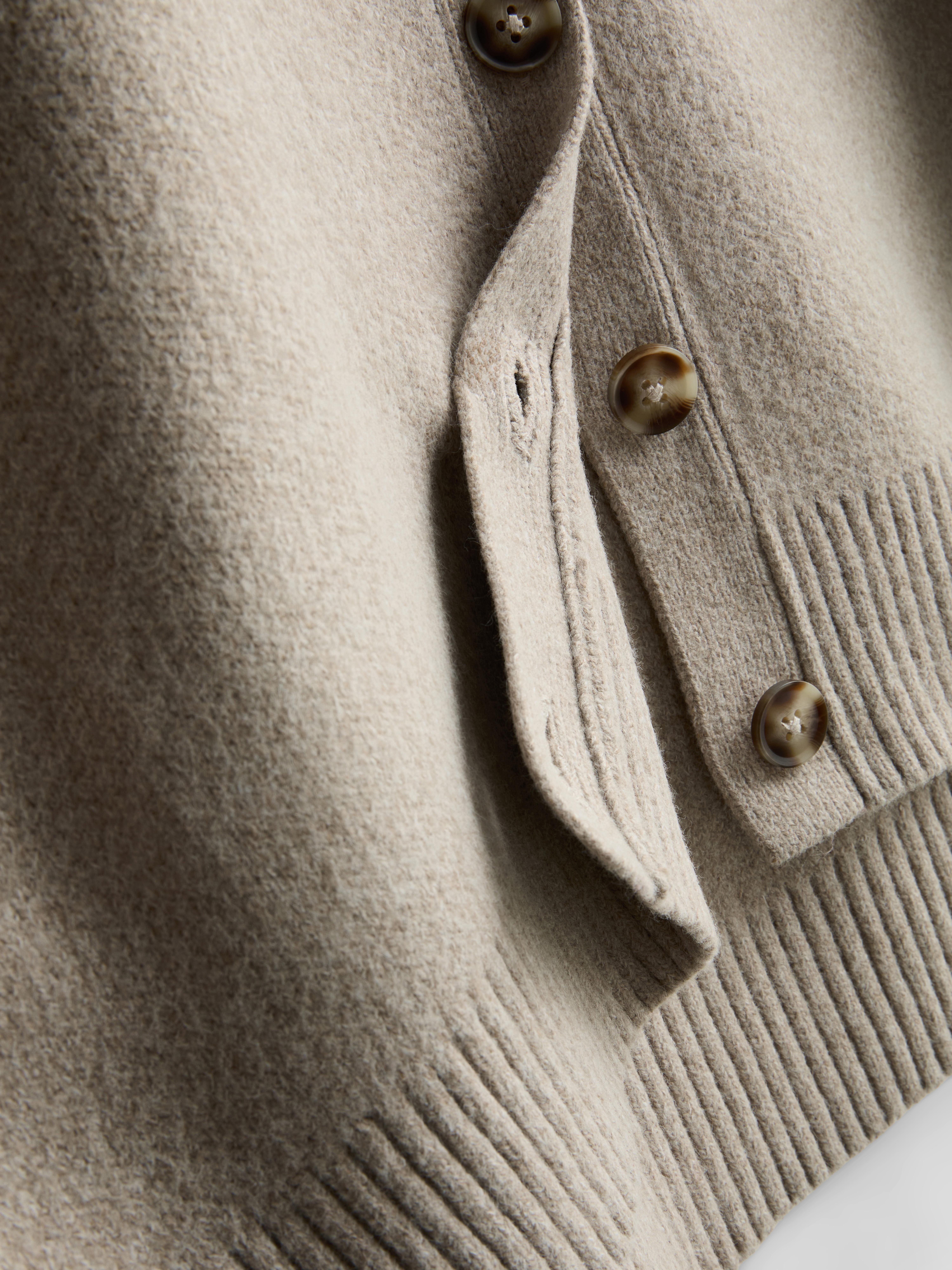 Relaxed Seam Detail Cardigan - Mocha