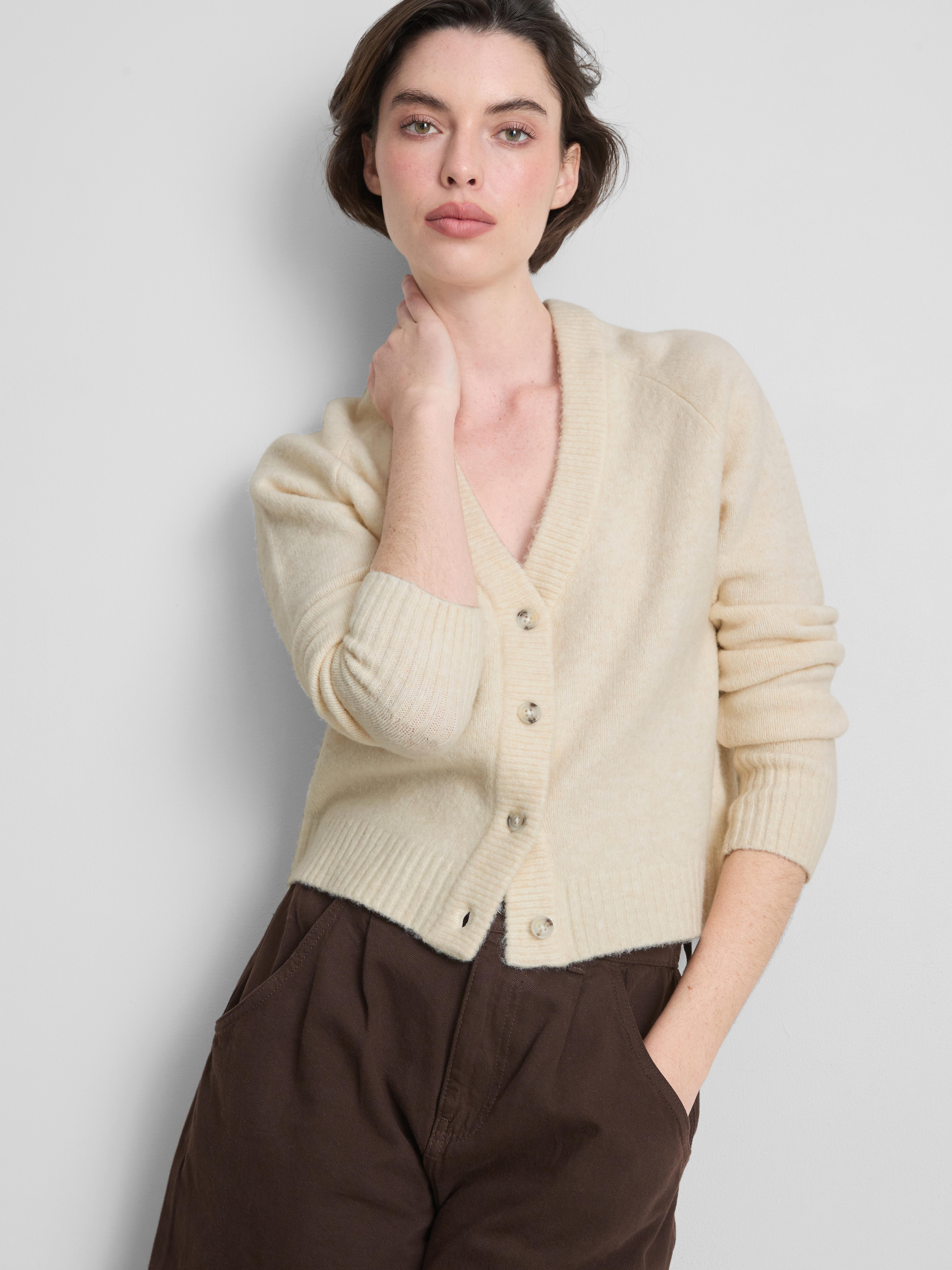 V-Neck Cardigan - Ivory