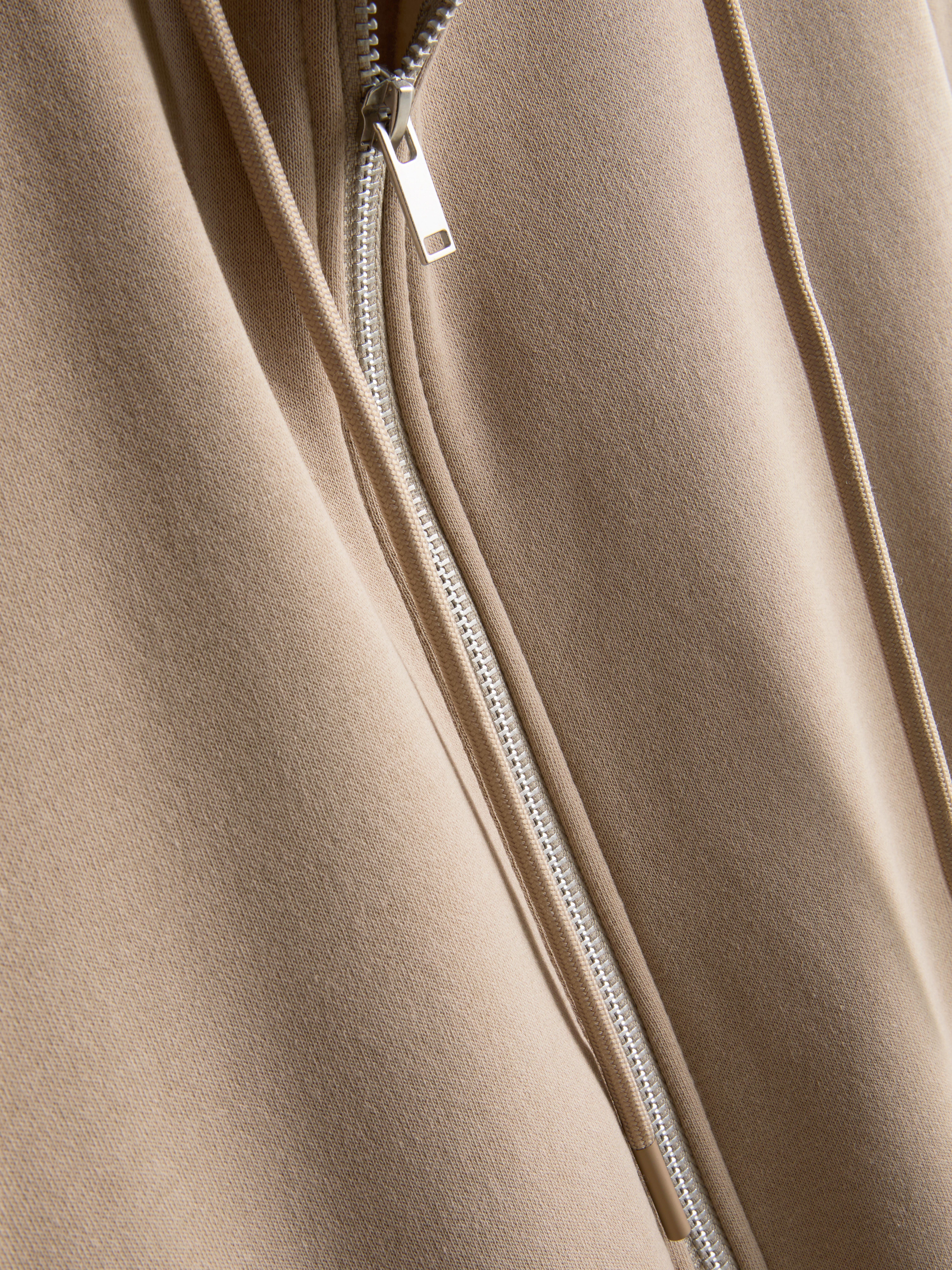 Regular-Fit Cotton-Blend Zip-Up Hoodie - Stone