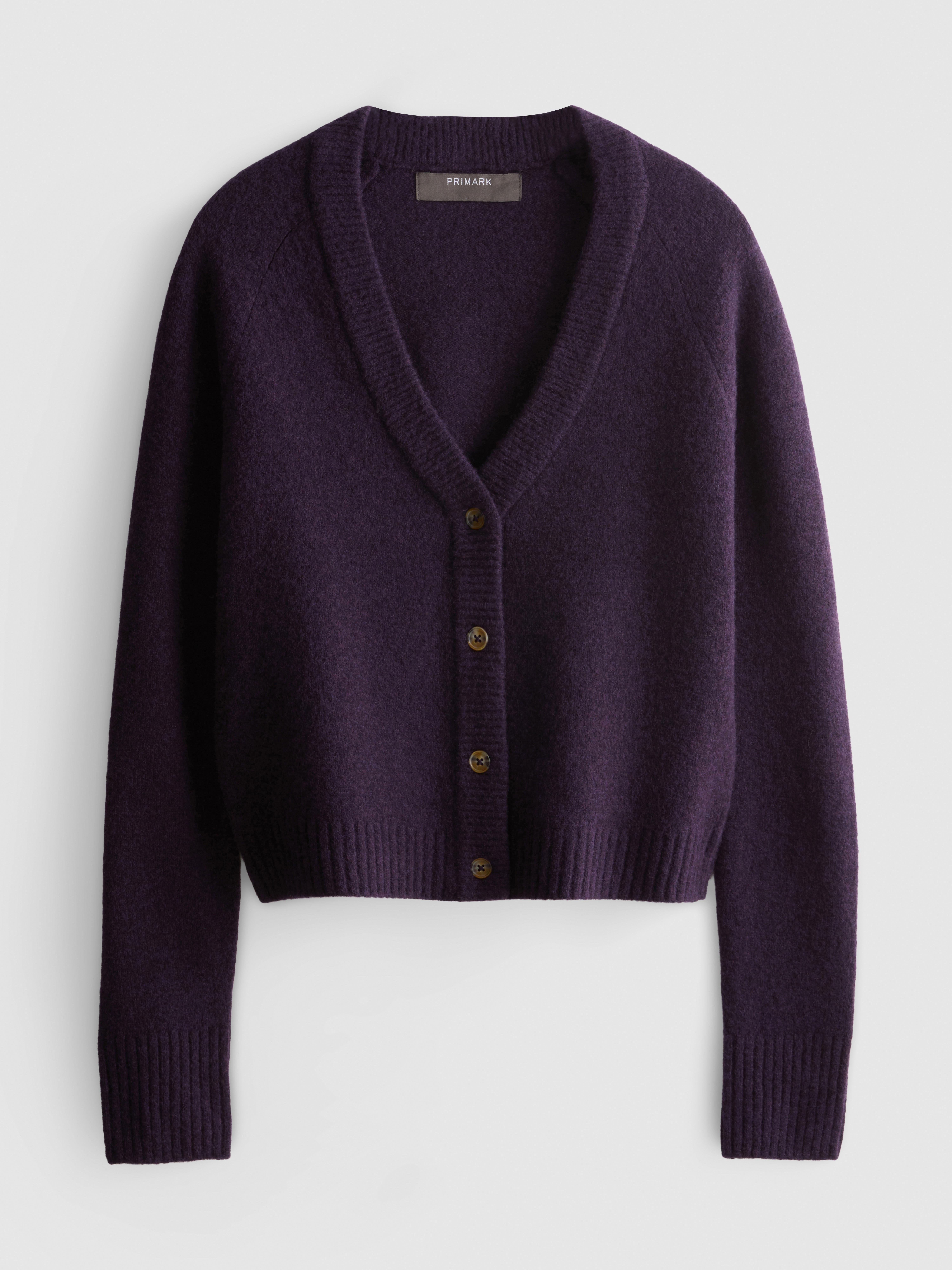 V-Neck Cardigan - Dark Purple