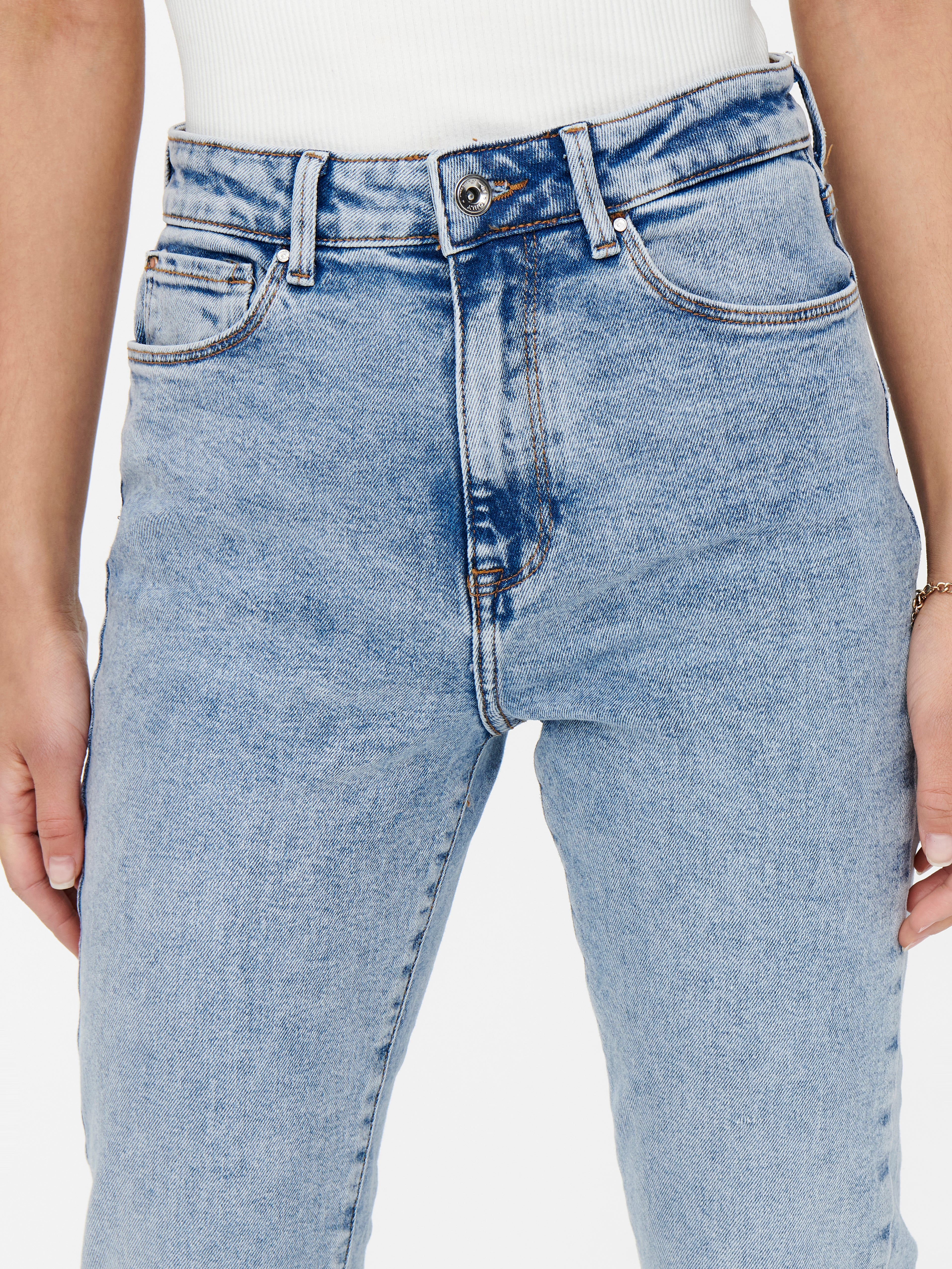ONLEMILY Ankel High waist Straight Fit Jeans Light Blue Denim