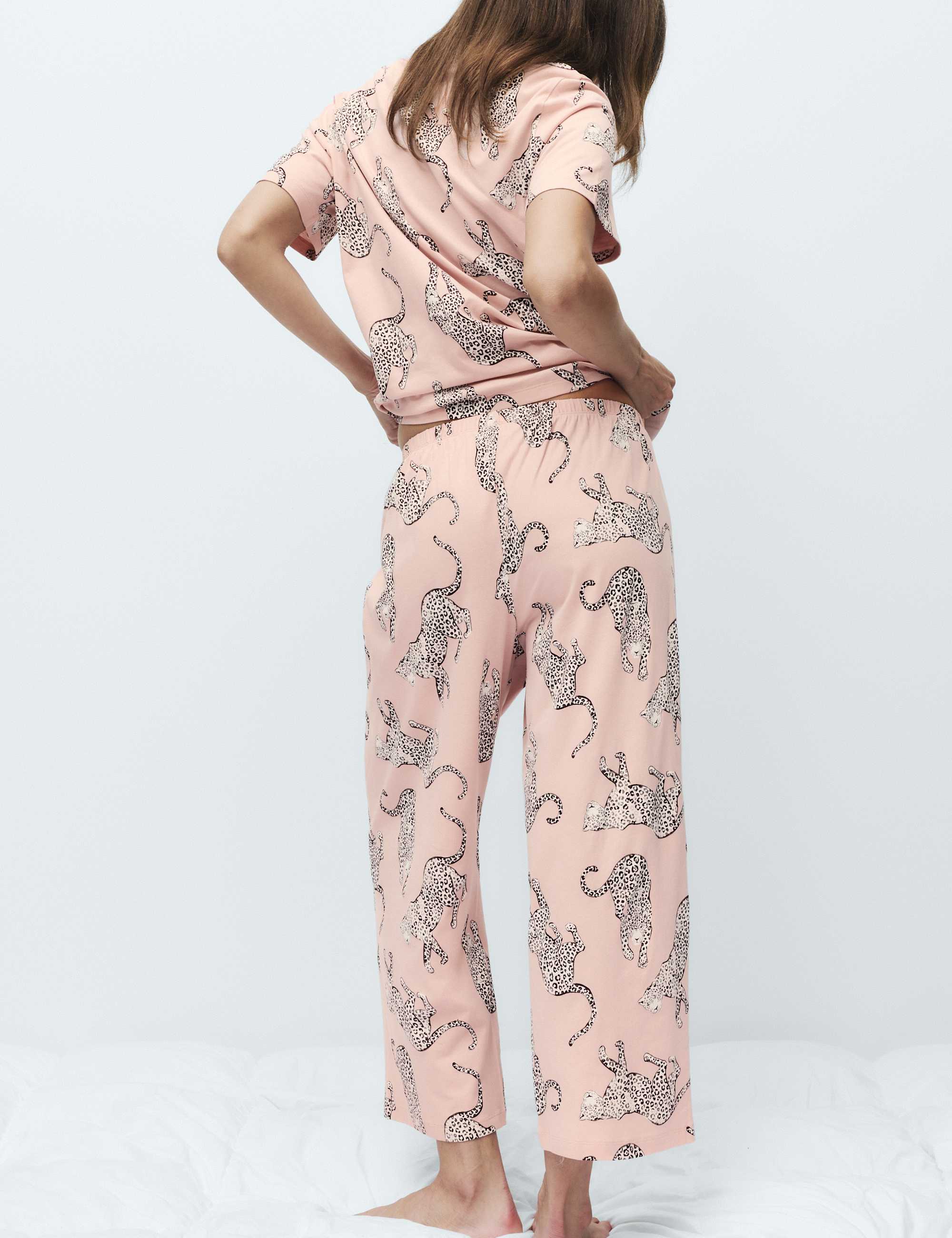 Pure Cotton Printed Cropped Pyjama Set