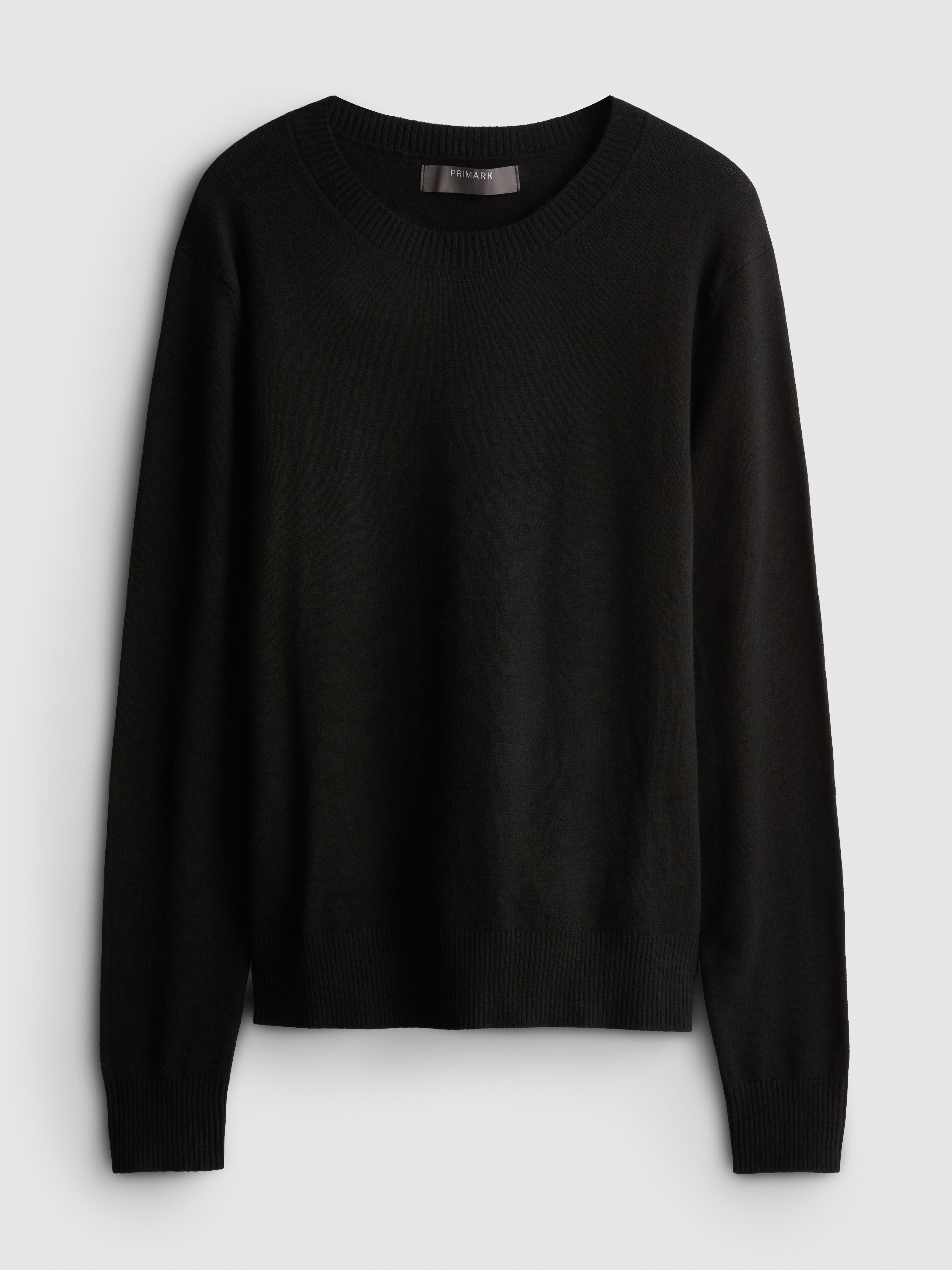 Soft Knitted Crew Neck Sweater - Black