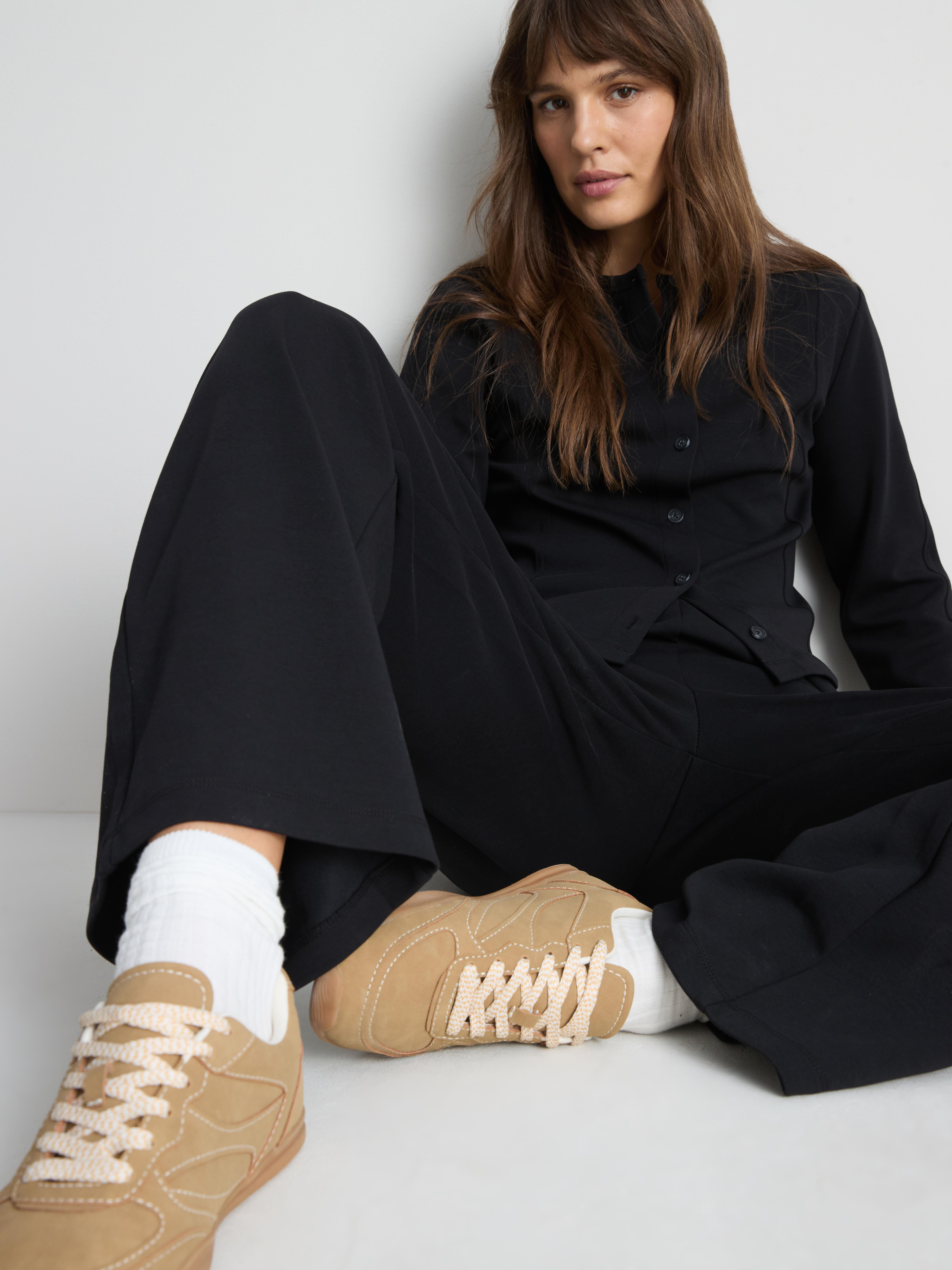 Paula Echevarría Wide Leg Joggers - Black