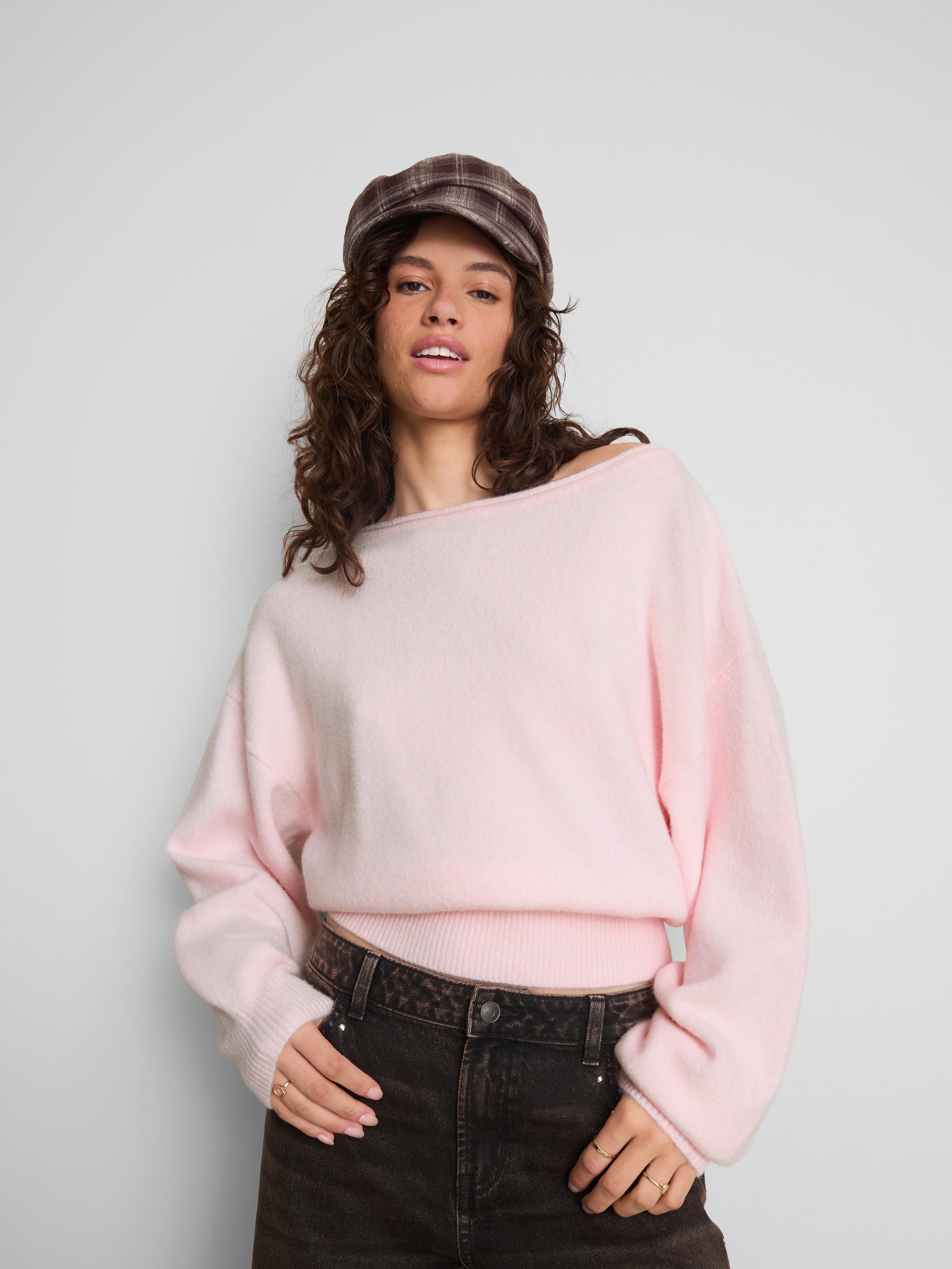 The Primark Scene | Off The Shoulder Knitted Sweater - Light Pink