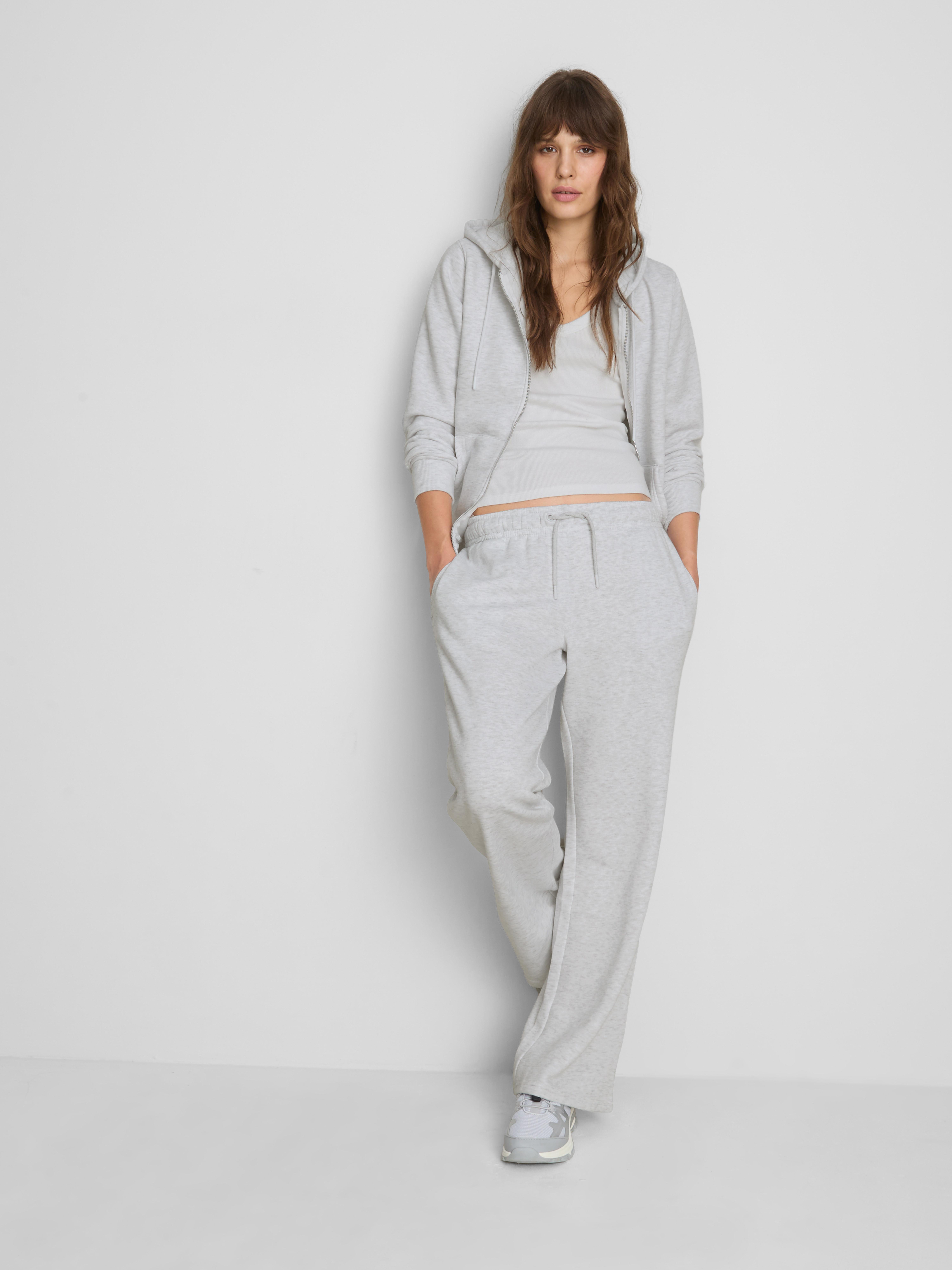 Straight-Leg Joggers - Gray Heather