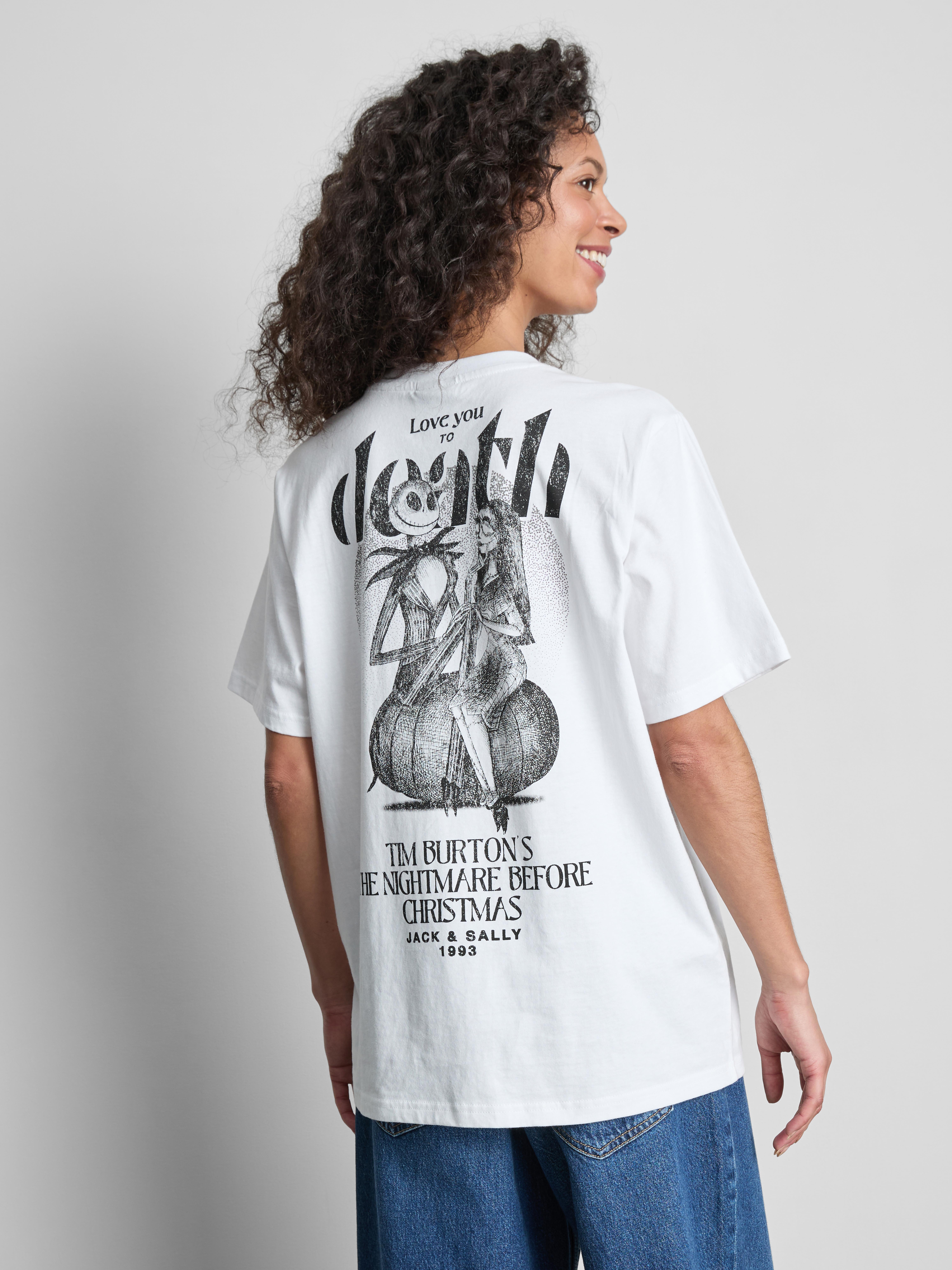 Disney Tim Burton's The Nightmare Before Christmas Pumpkin Graphic Tee - White