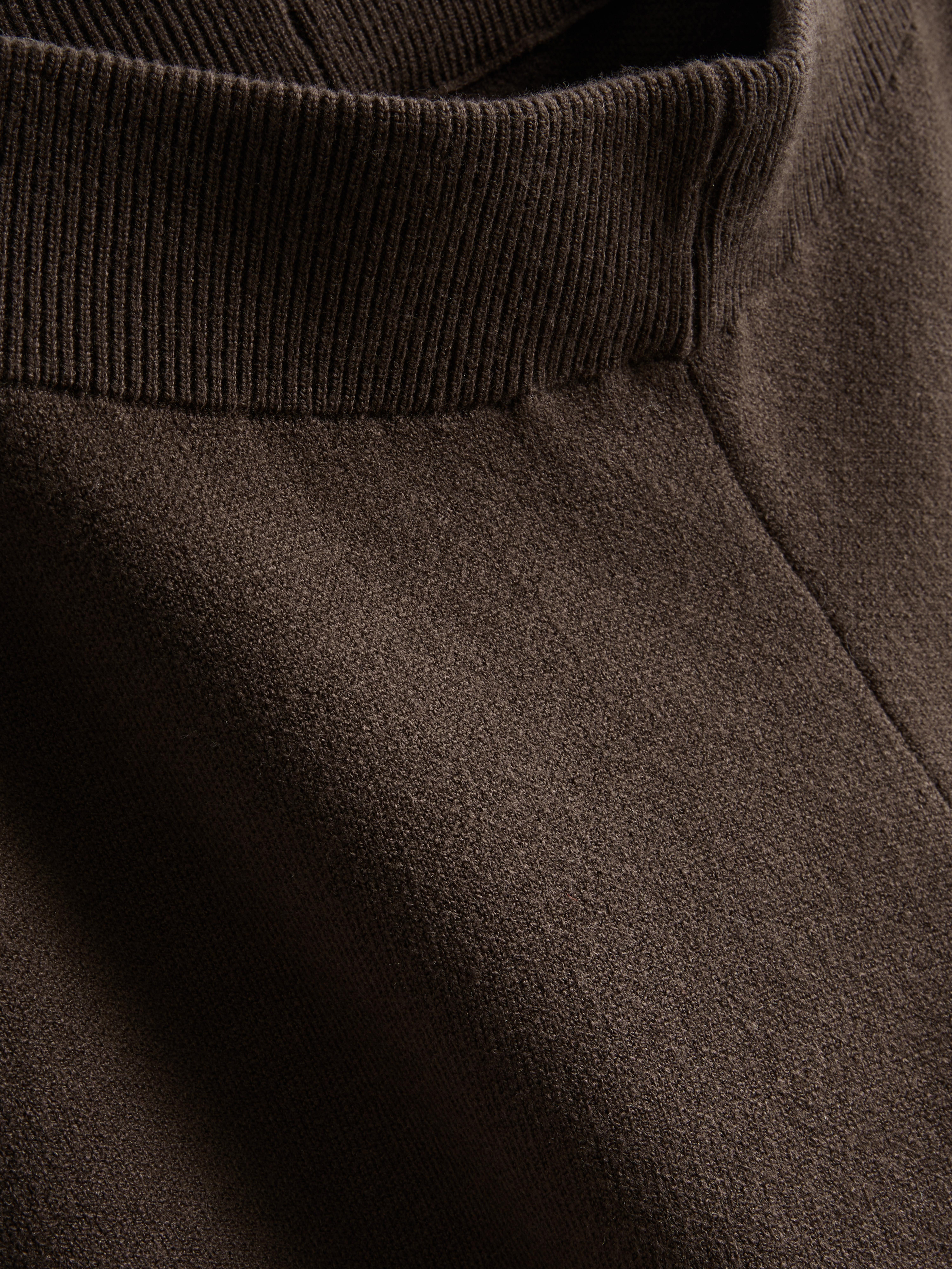 Compact Knit Wide Leg Leggings - Brown