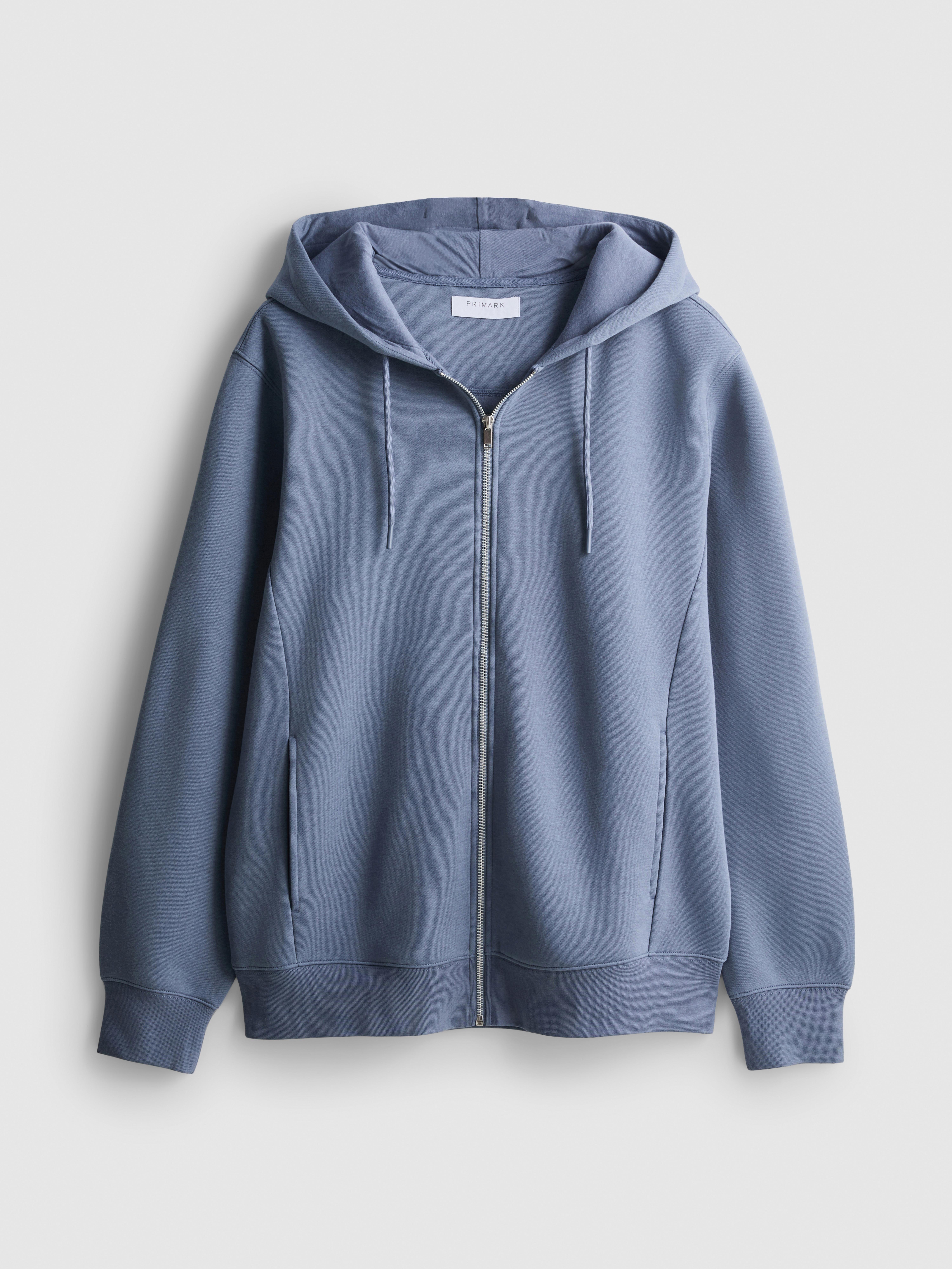 Regular-Fit Cotton-Blend Zip-Up Hoodie - Blue
