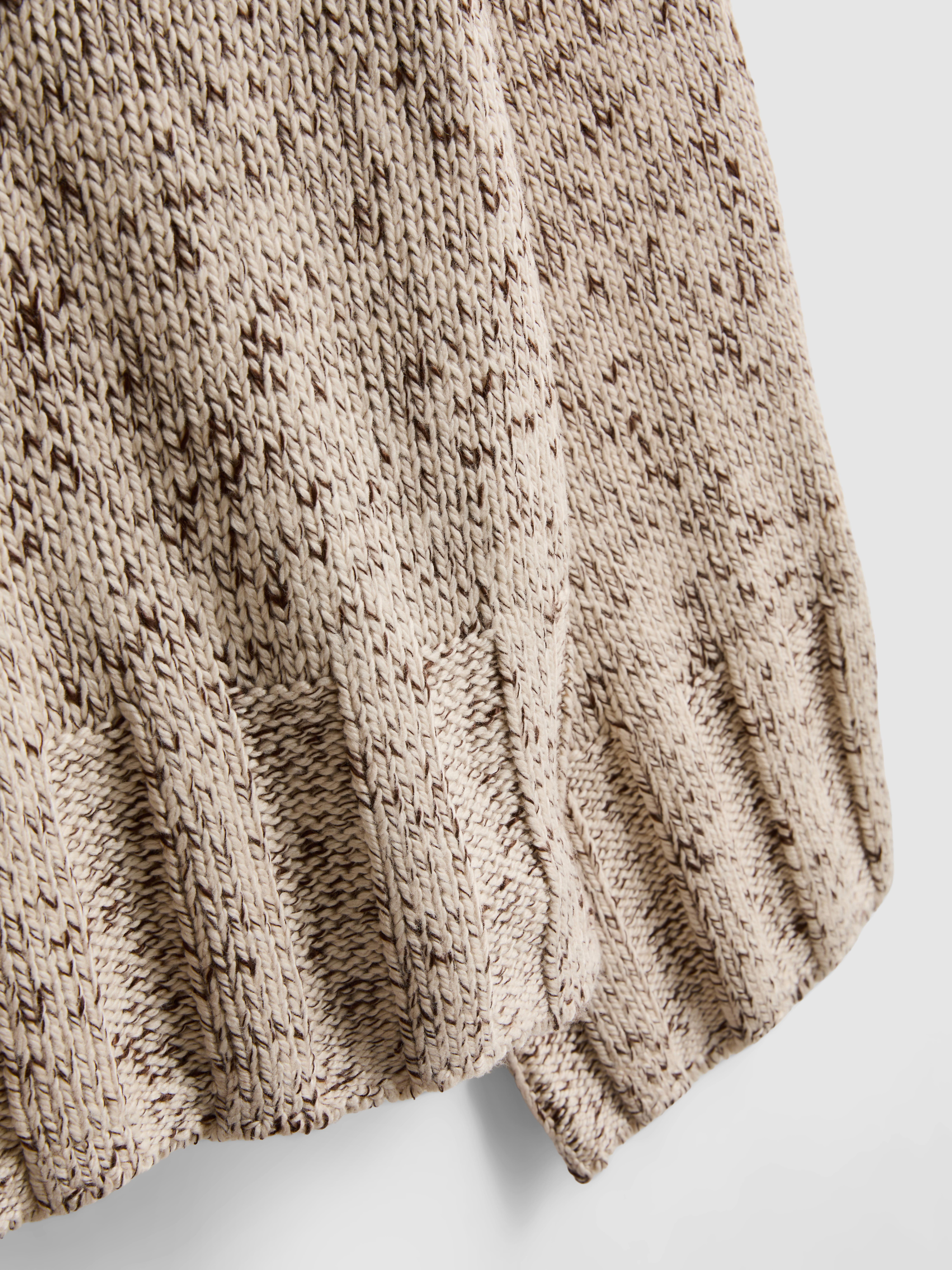 Knitted Marl Crew Neck Sweater - Beige