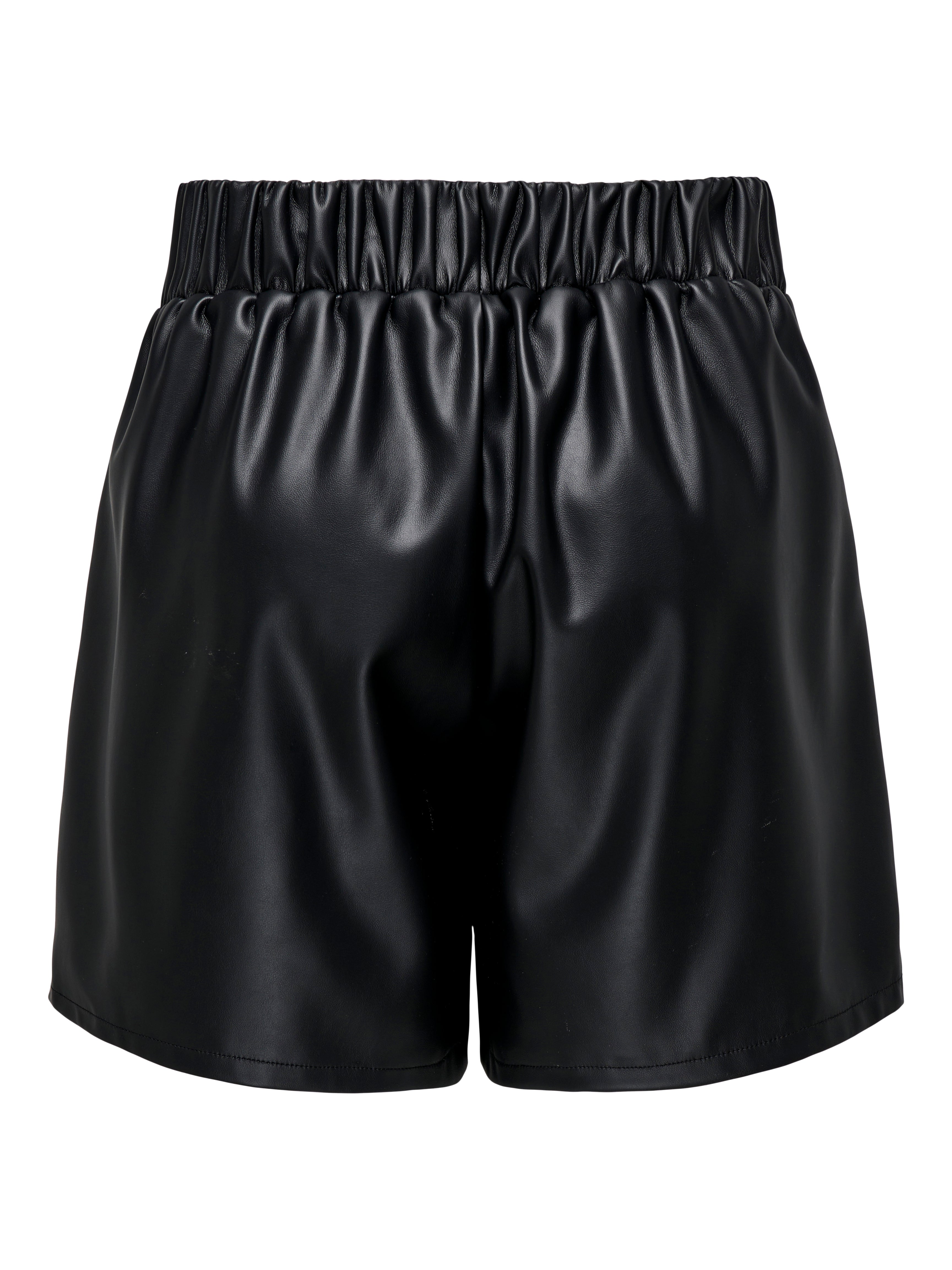 JDYSOYA High rise Regular Fit PU Shorts Black