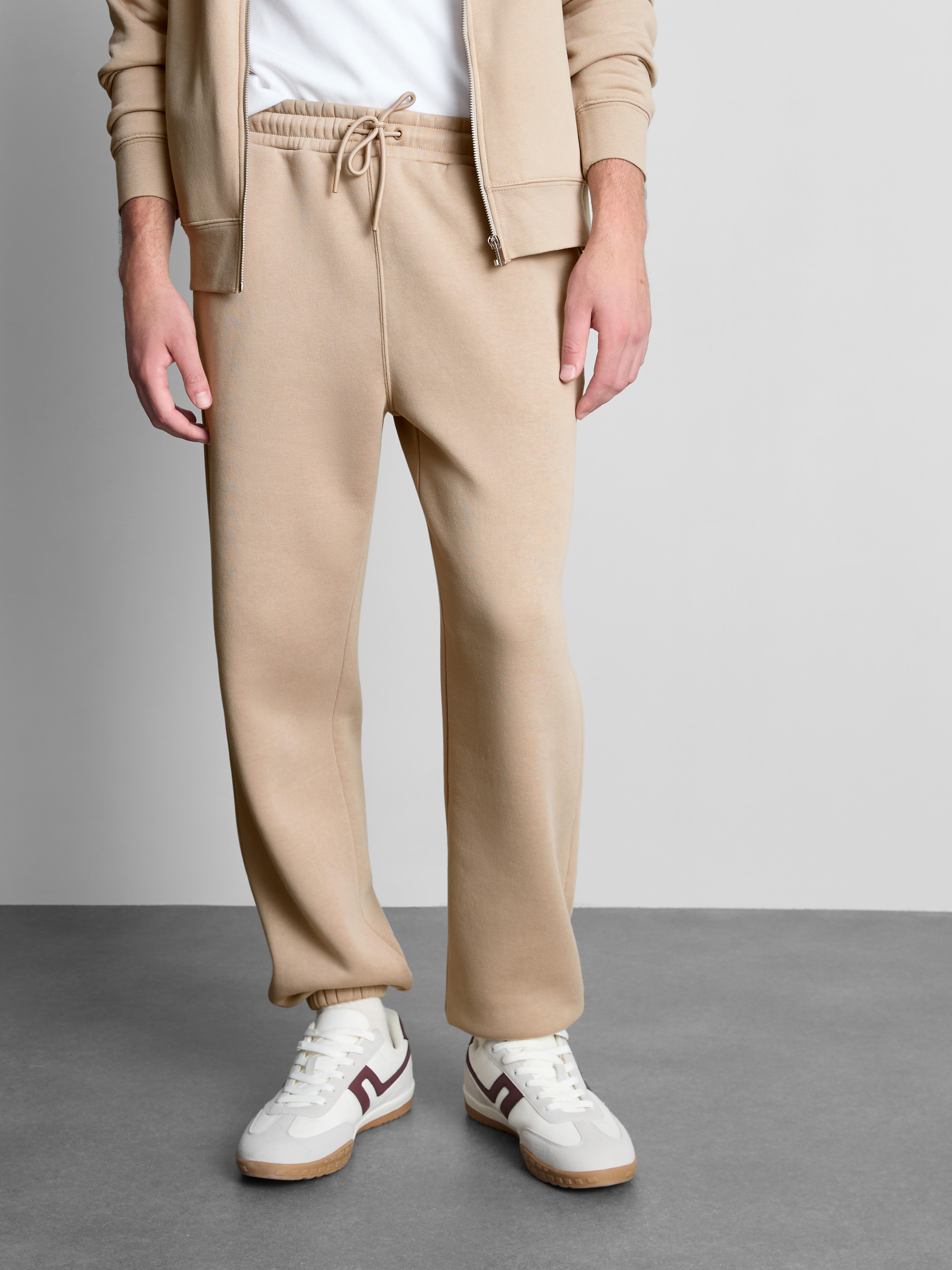 Drawstring Cuffed Joggers - Stone