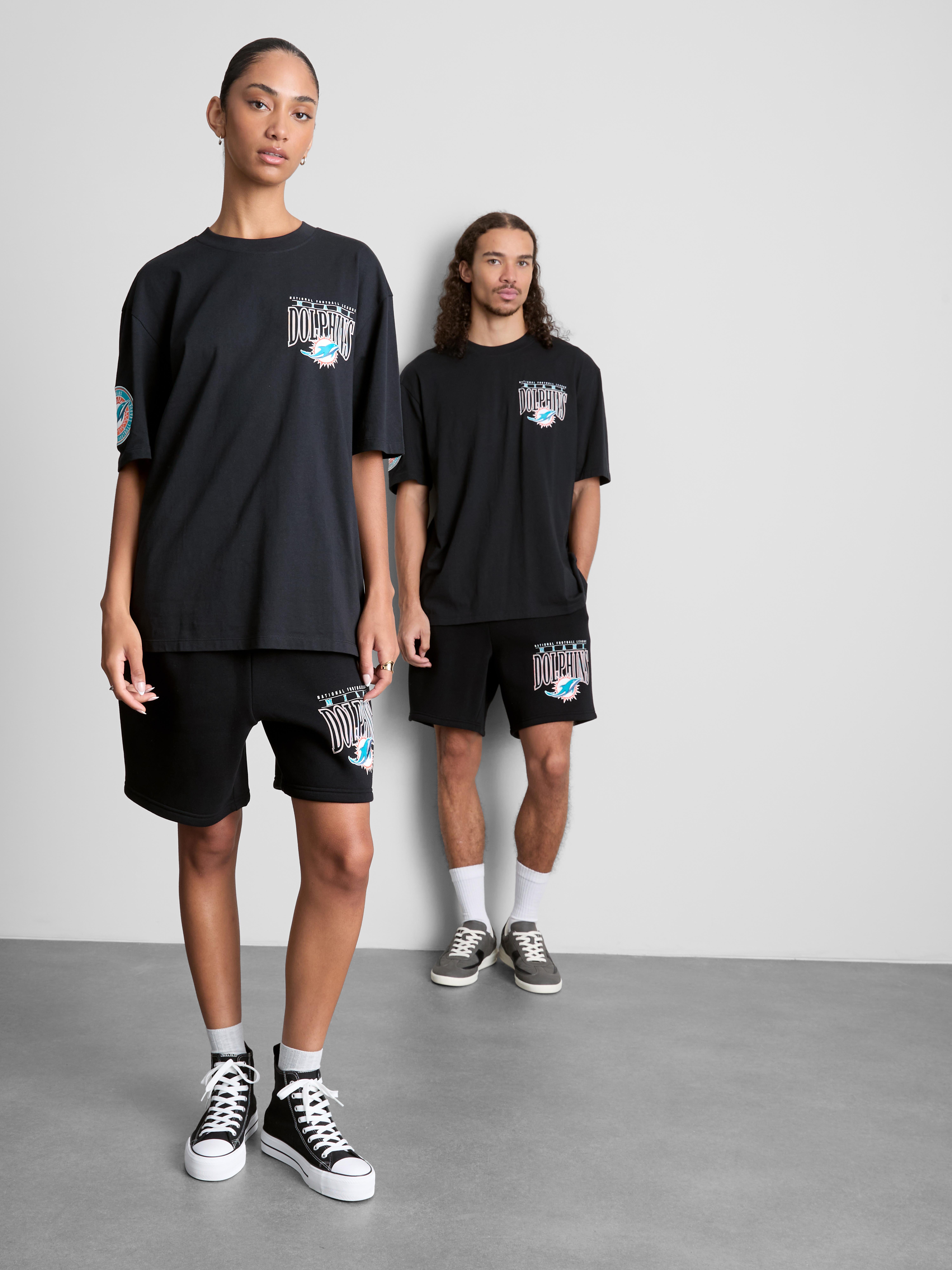 NFL Miami Dolphins Pure Cotton Graphic T-Shirt - Black