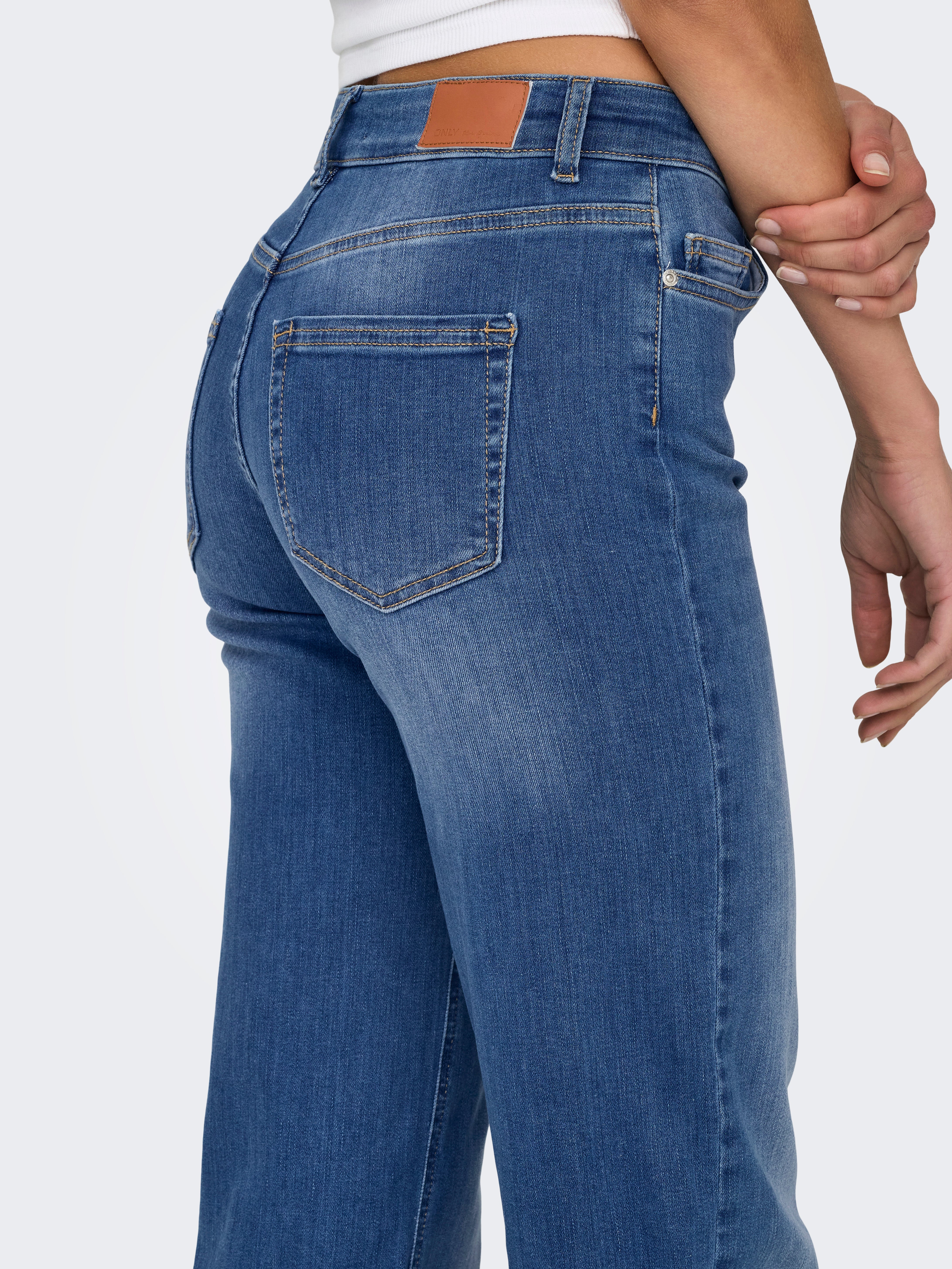 ONLBLUSH Mid waist Straight Fit Jeans Medium Blue Denim