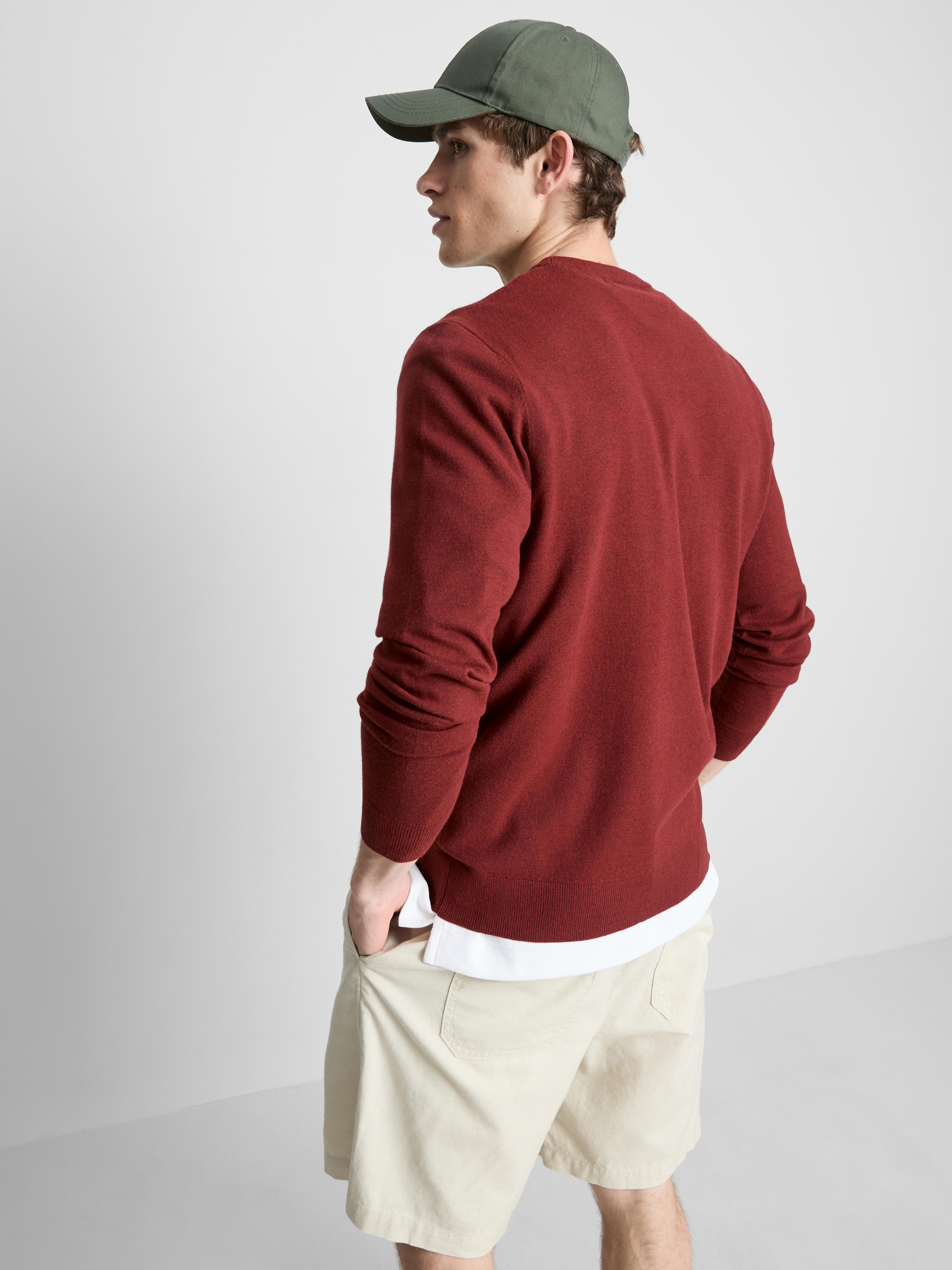 Crew Neck Sweater - Red