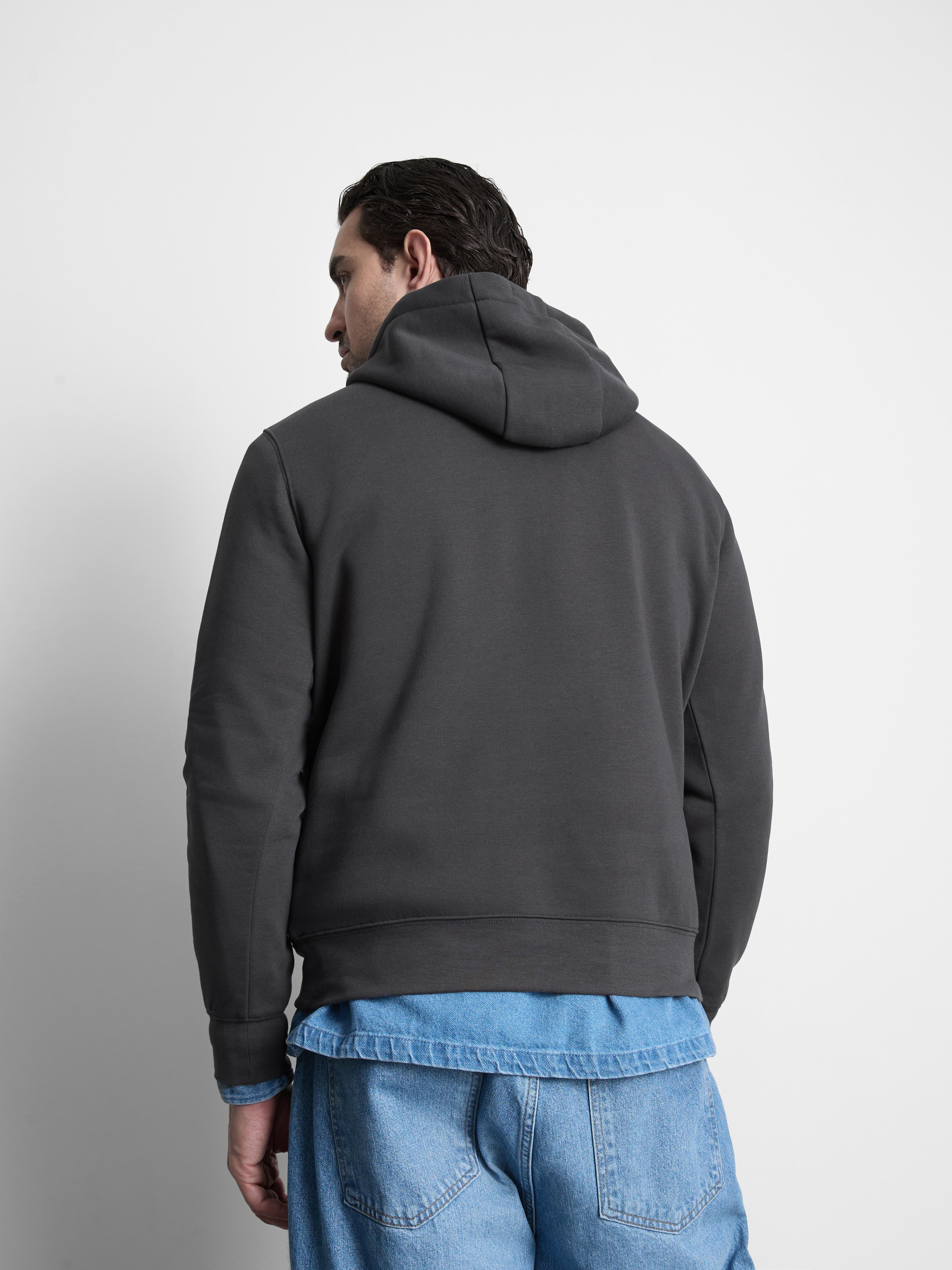 Cotton-Blend Pullover Hoodie - Charcoal