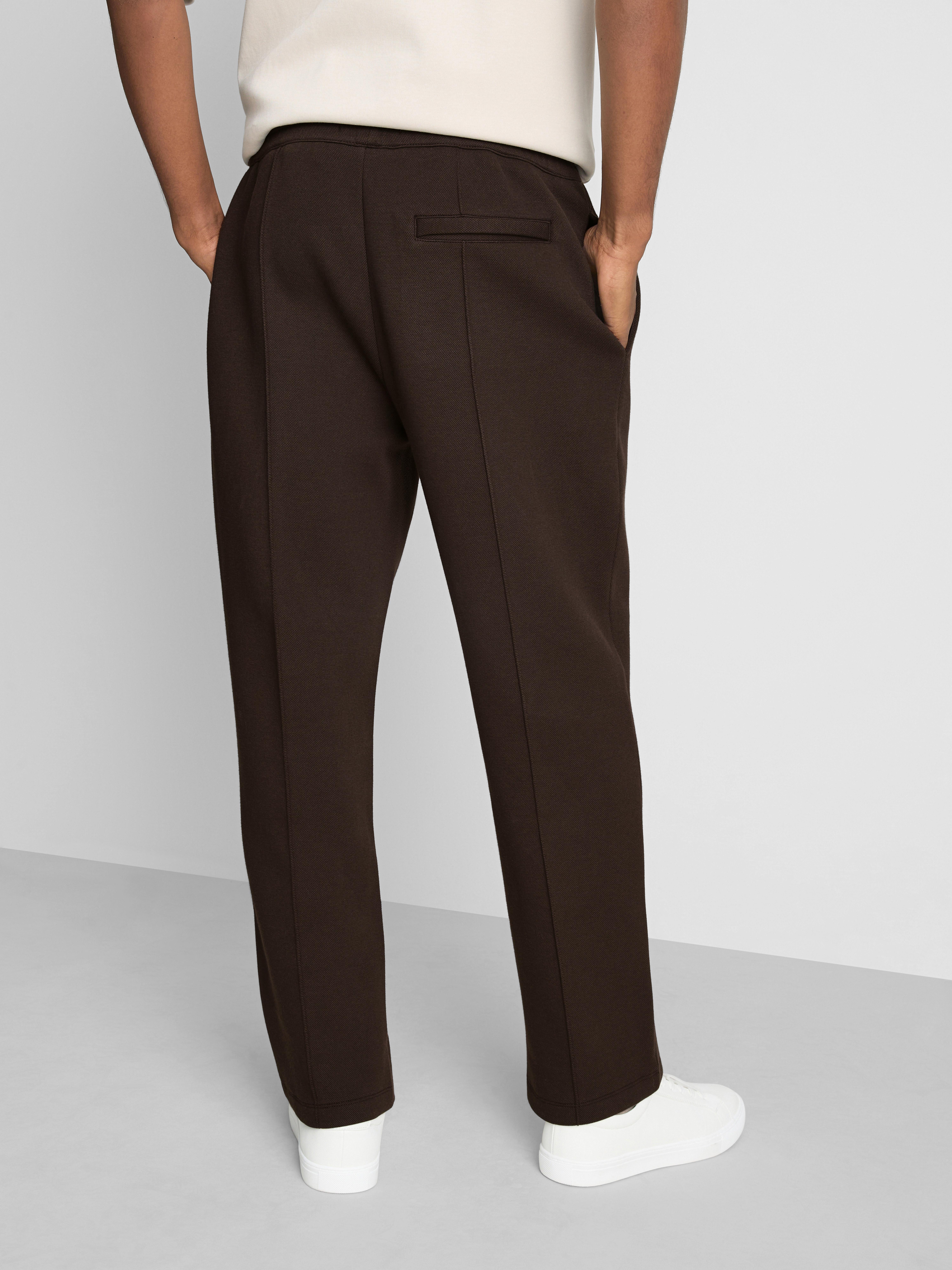 The Edit Pique Drawstring Joggers - Dark Brown