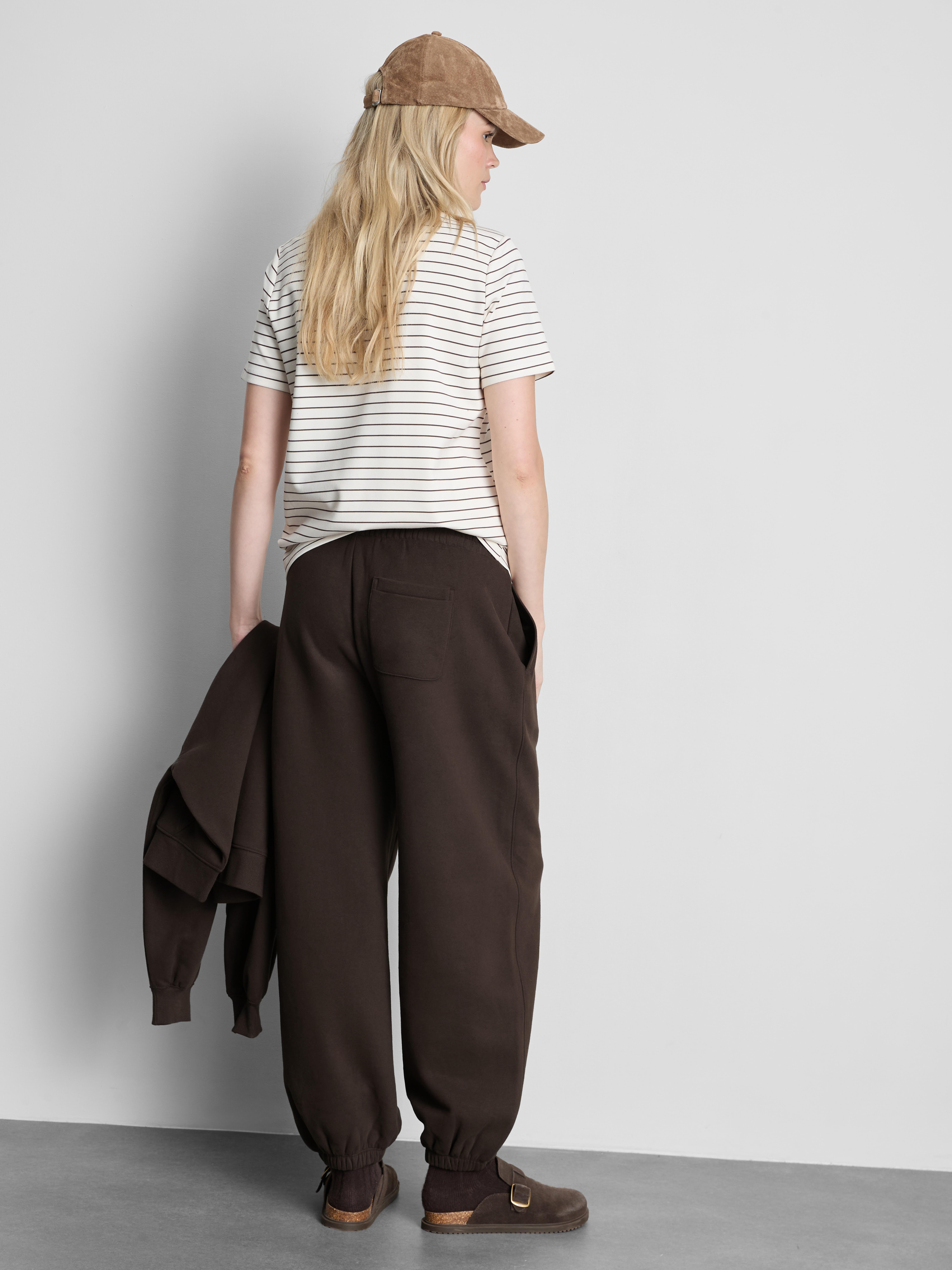Cotton-Rich Relaxed Cuffed Joggers - Chocolate