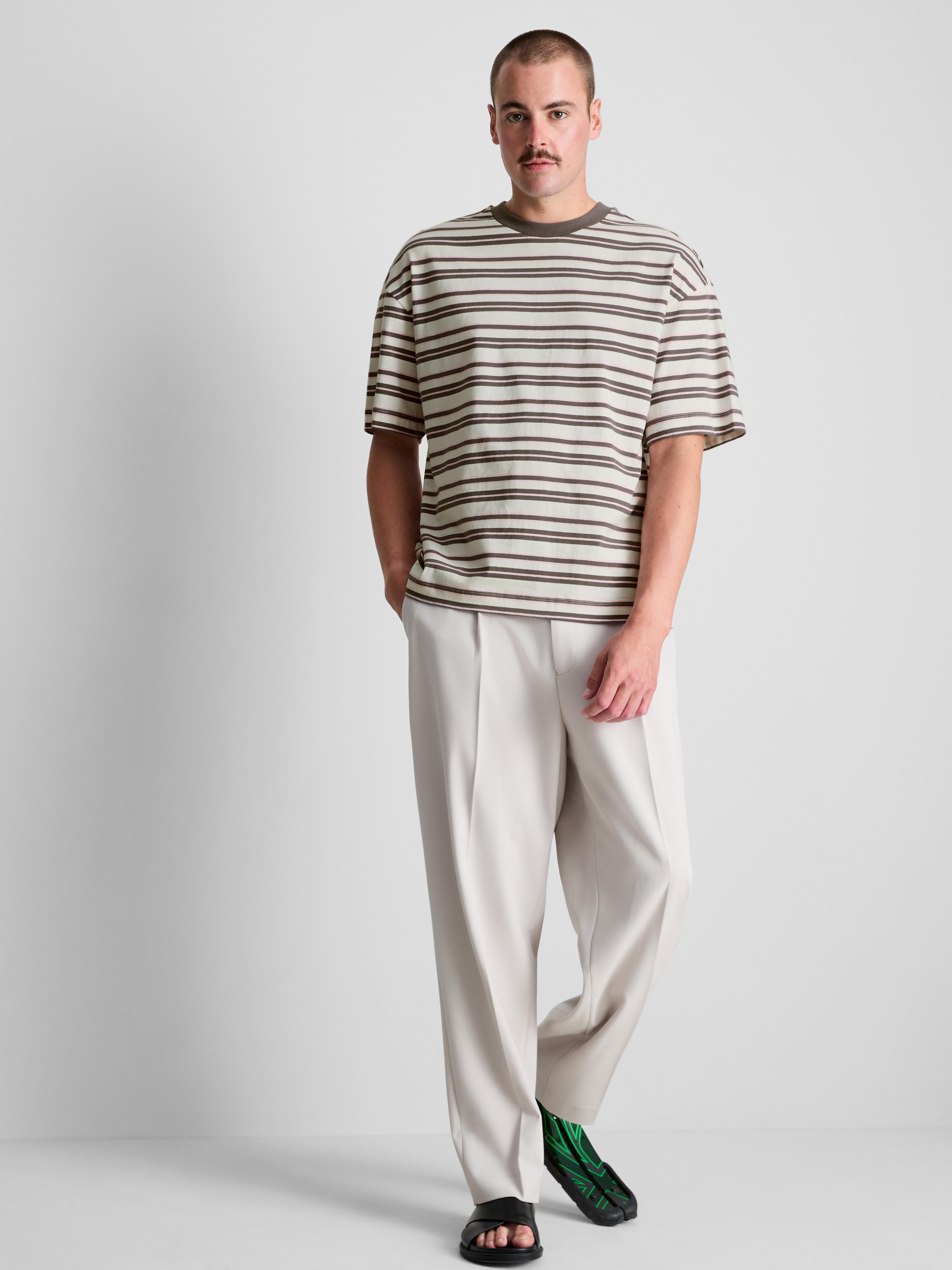 Pure Cotton Striped T-Shirt - Ivory