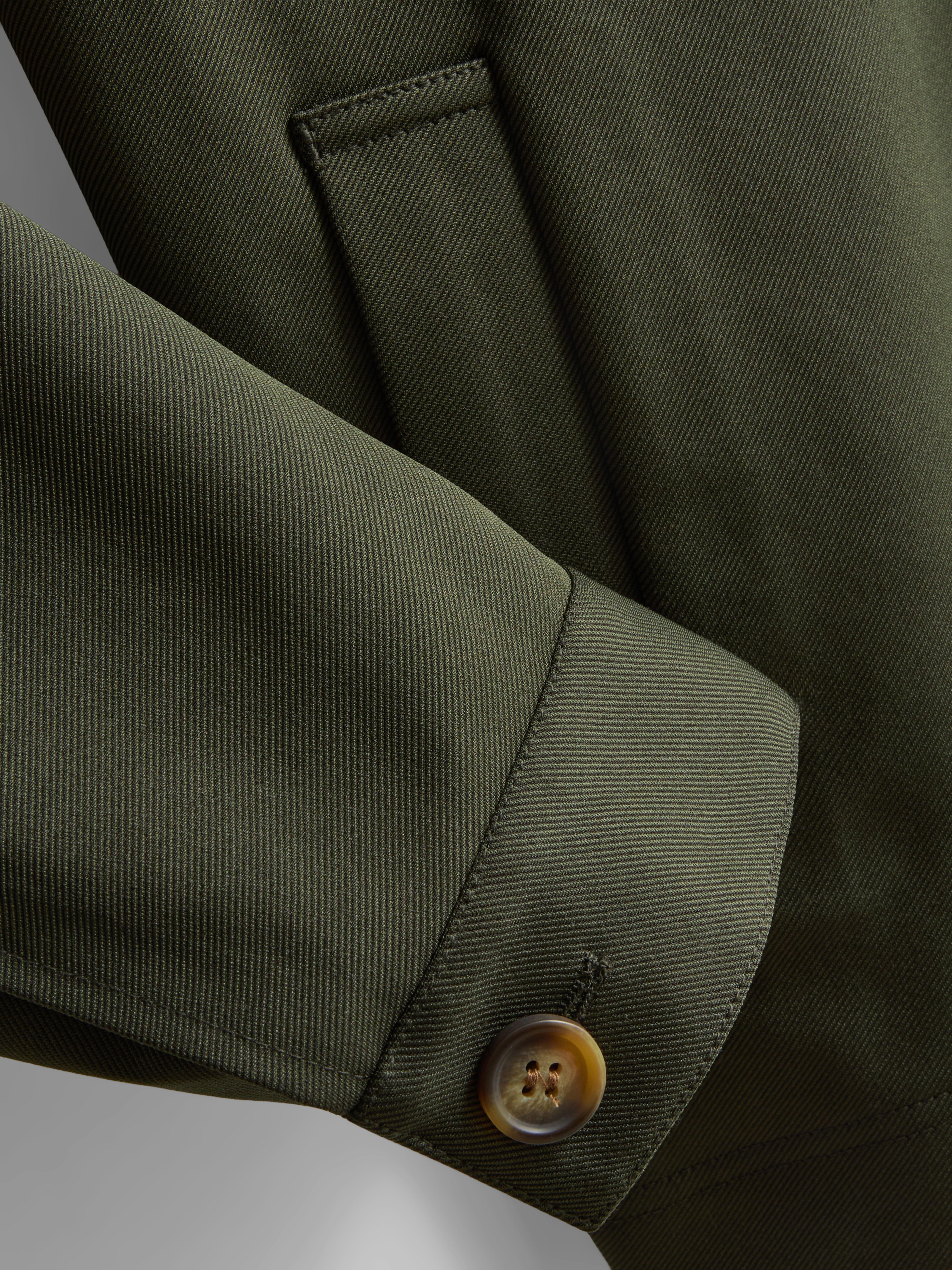 The Edit Regular Fit Collared Jacket - Olive