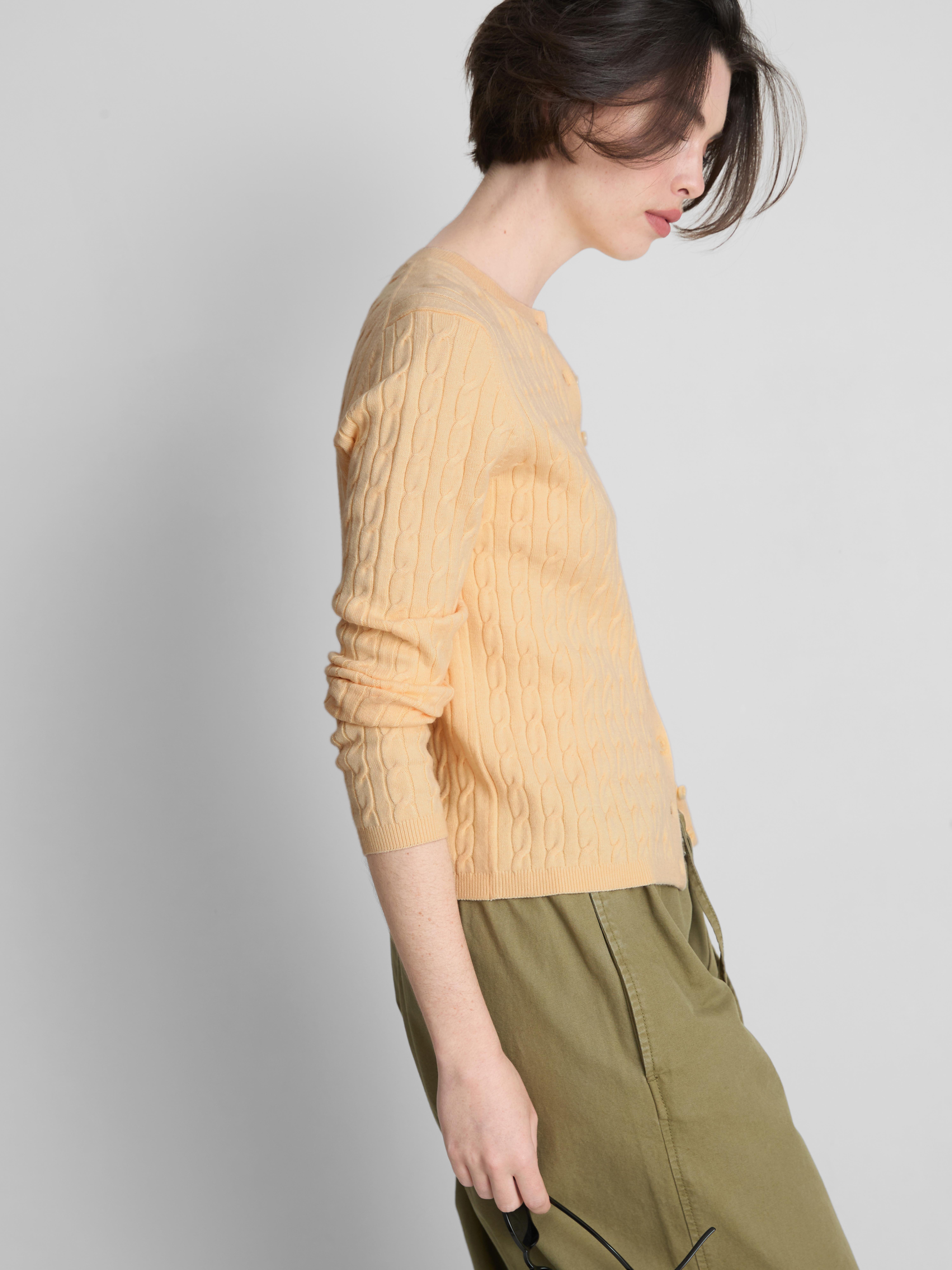 Cable Knit Cardigan - Light Yellow