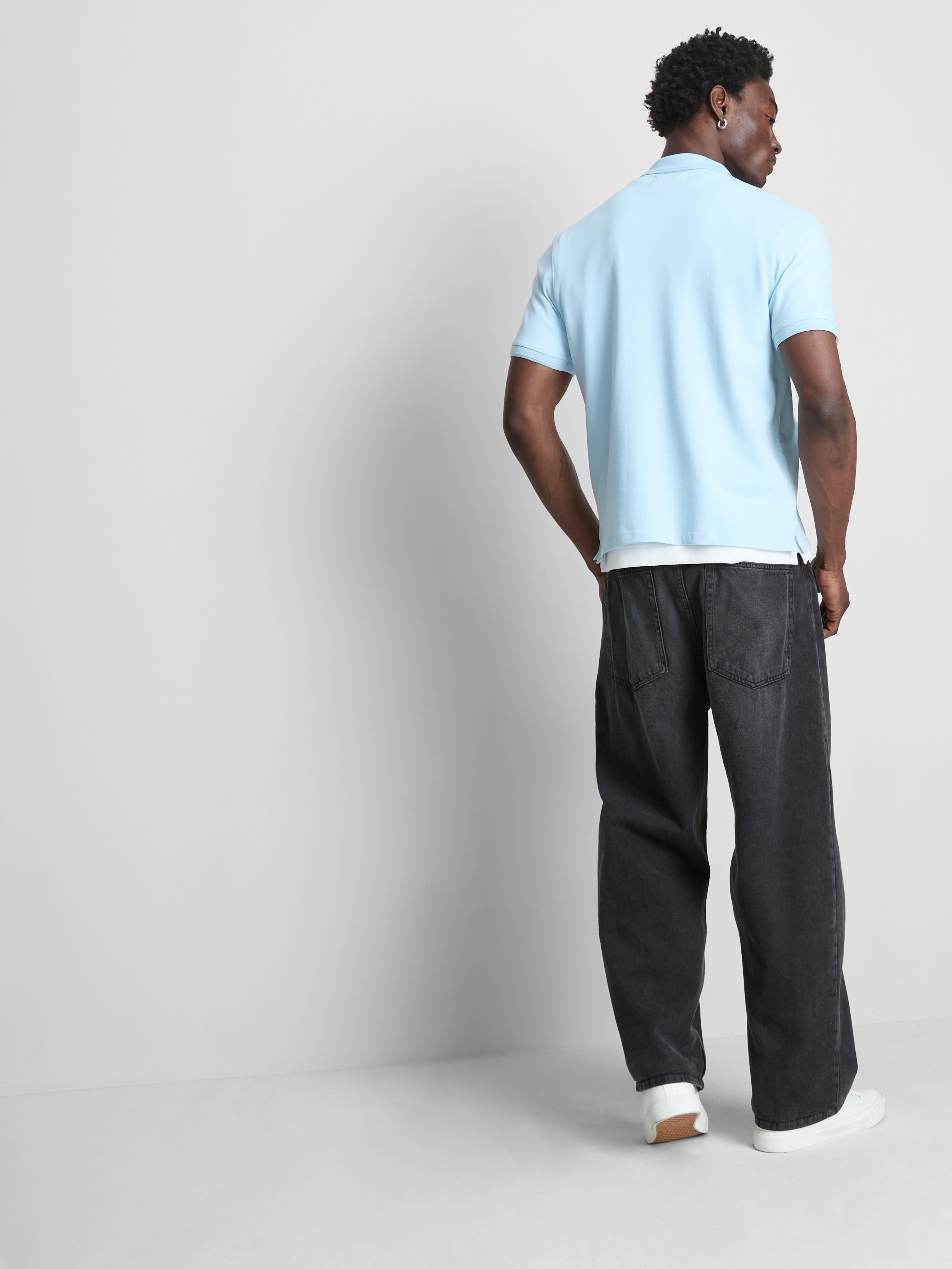 Short-Sleeve Polo Shirt - Light Blue