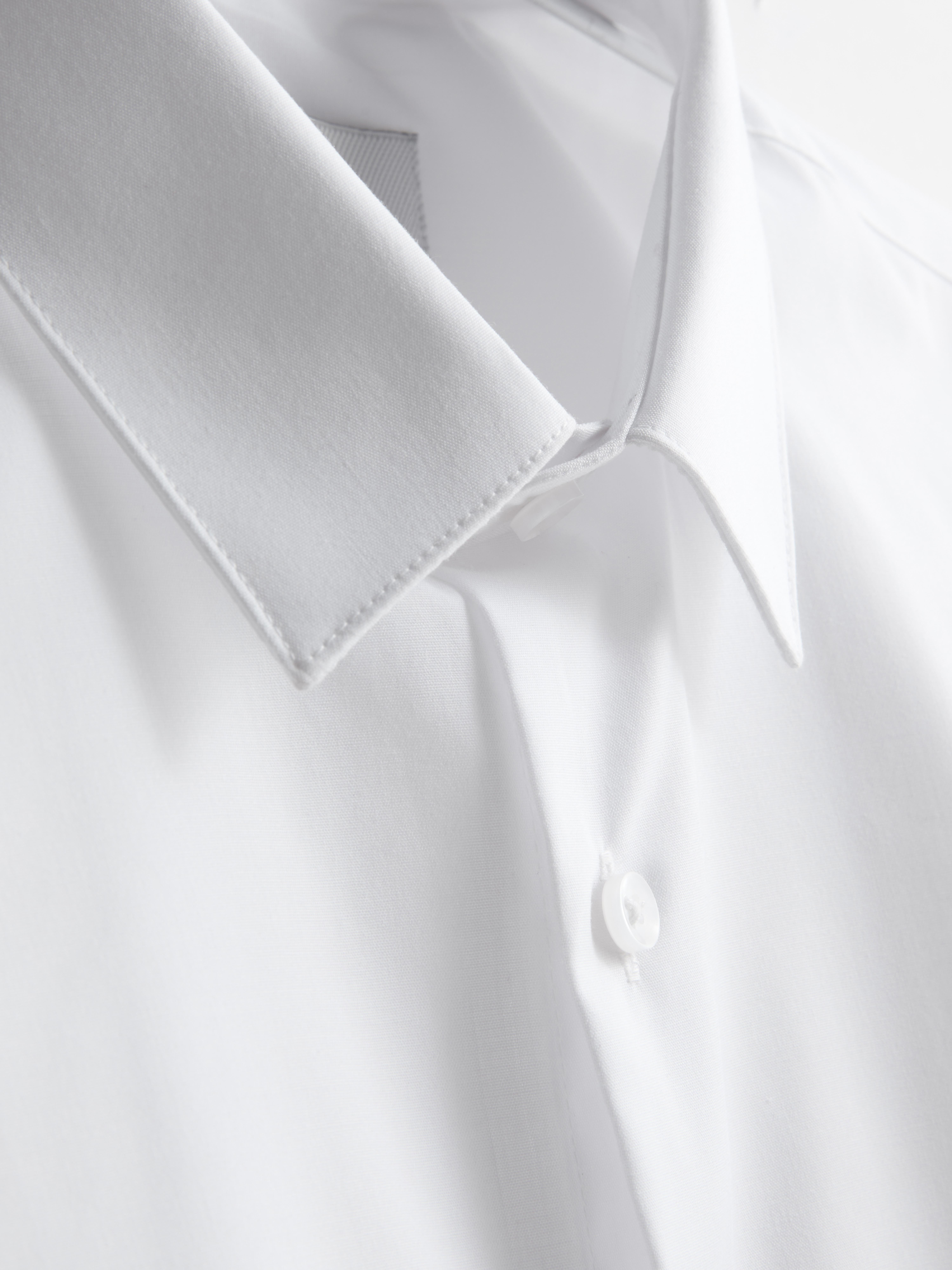 Slim Fit Stretch Button-Up Shirt - White