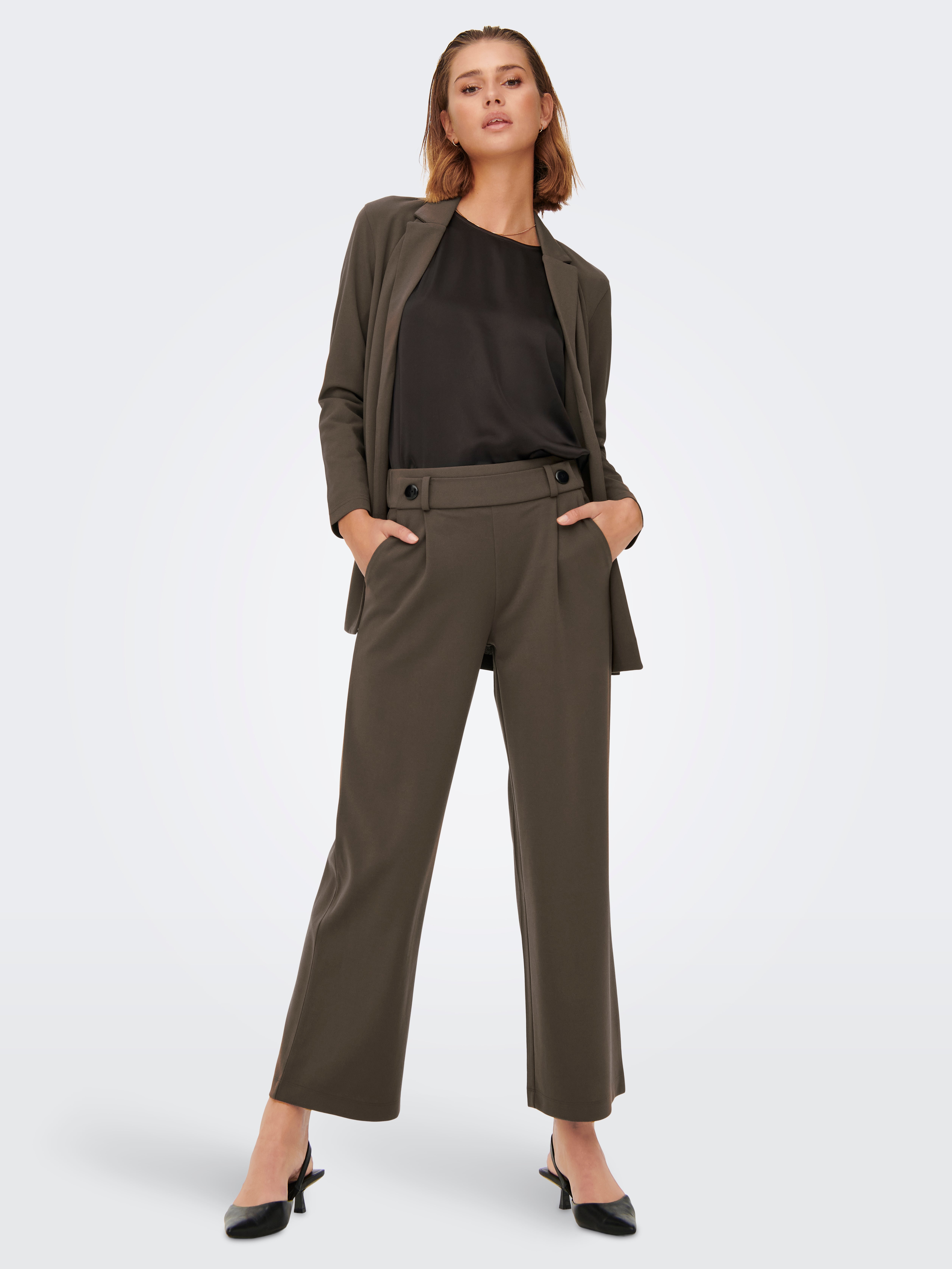 JDYGEGGO Wide Leg Fit Wide-leg trousers Chocolate Brown