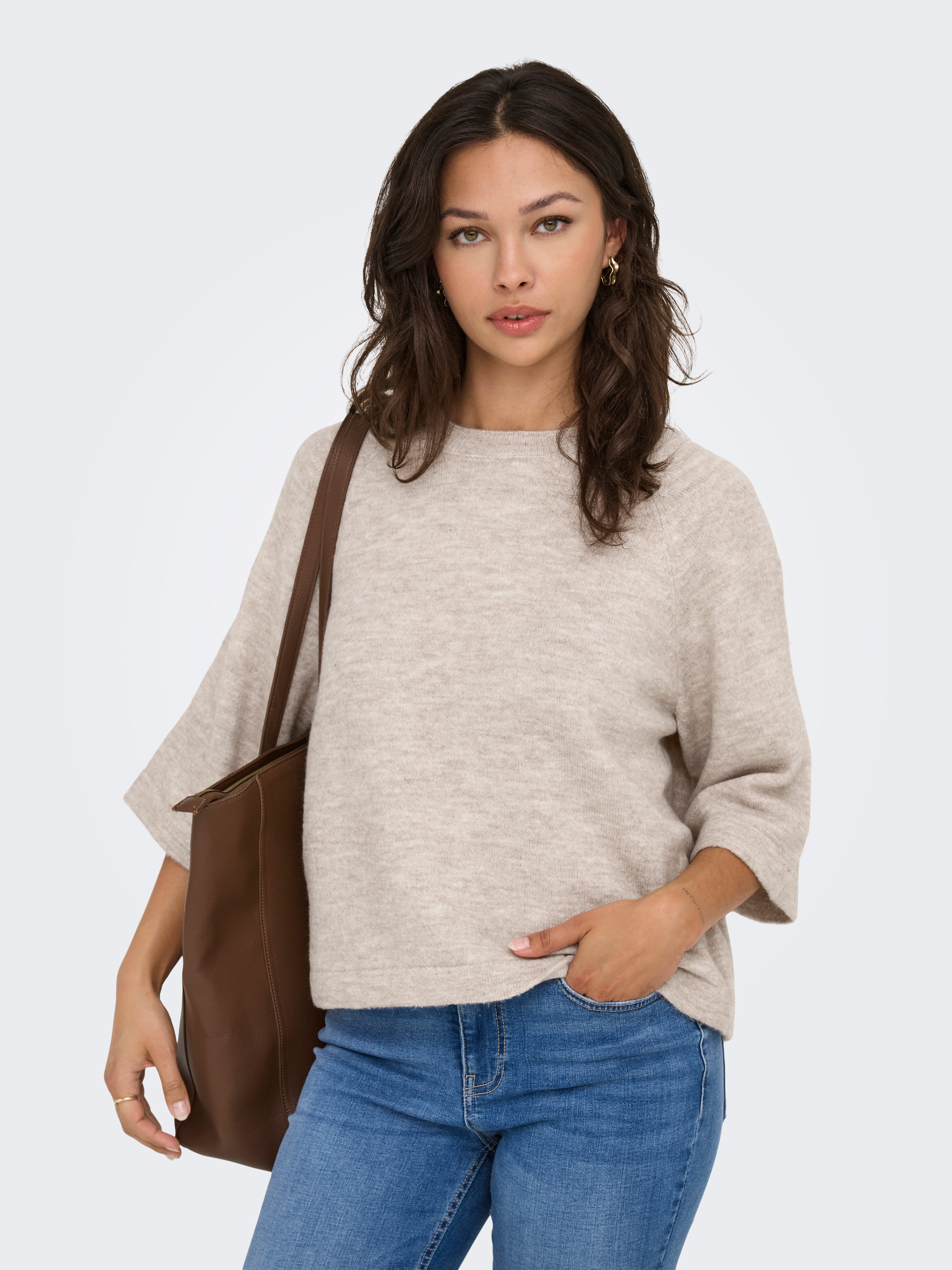 ONLSIMONI Knitted pullover Pumice Stone