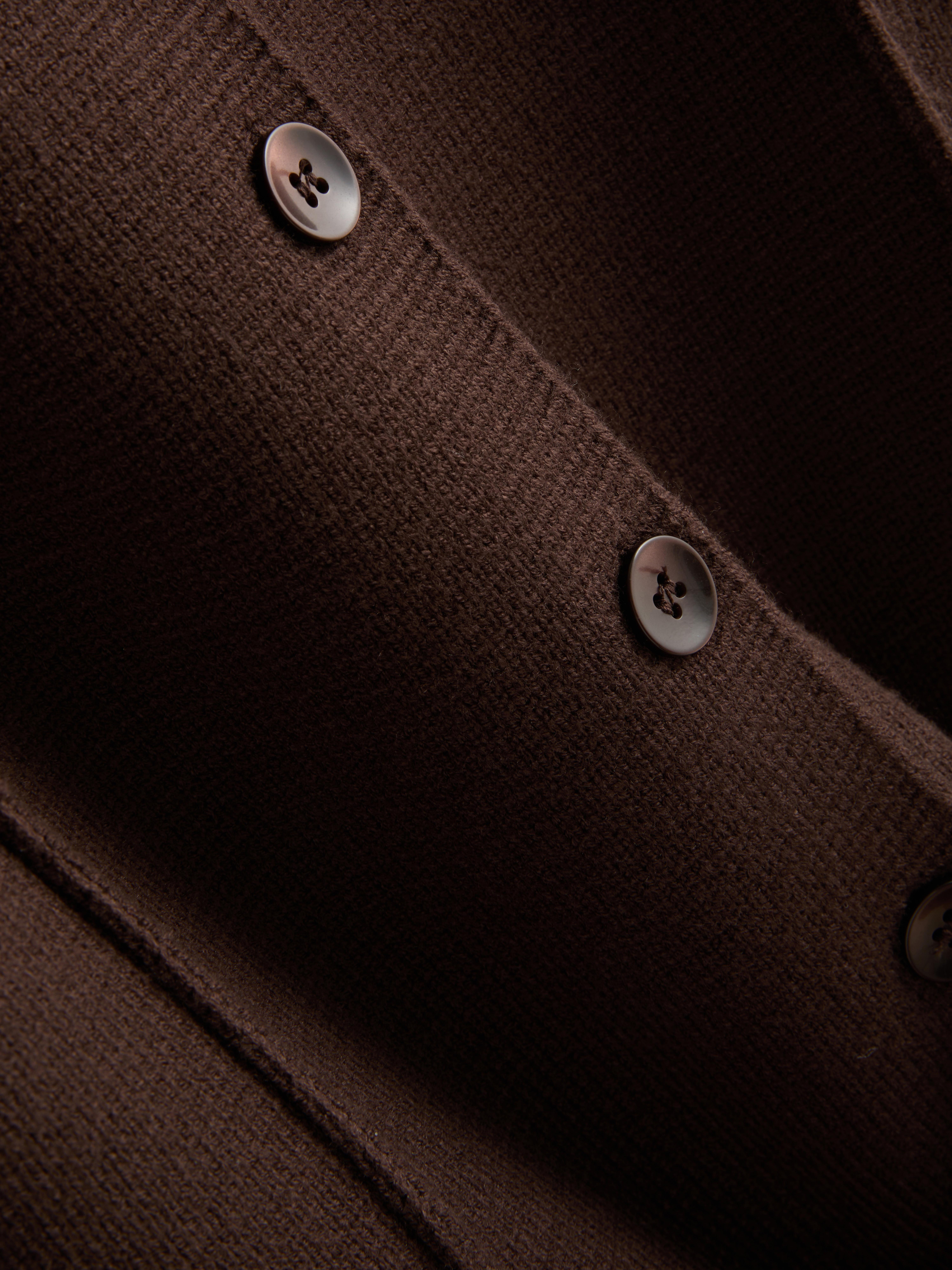 Sculpted Roundneck Cardigan - Brown