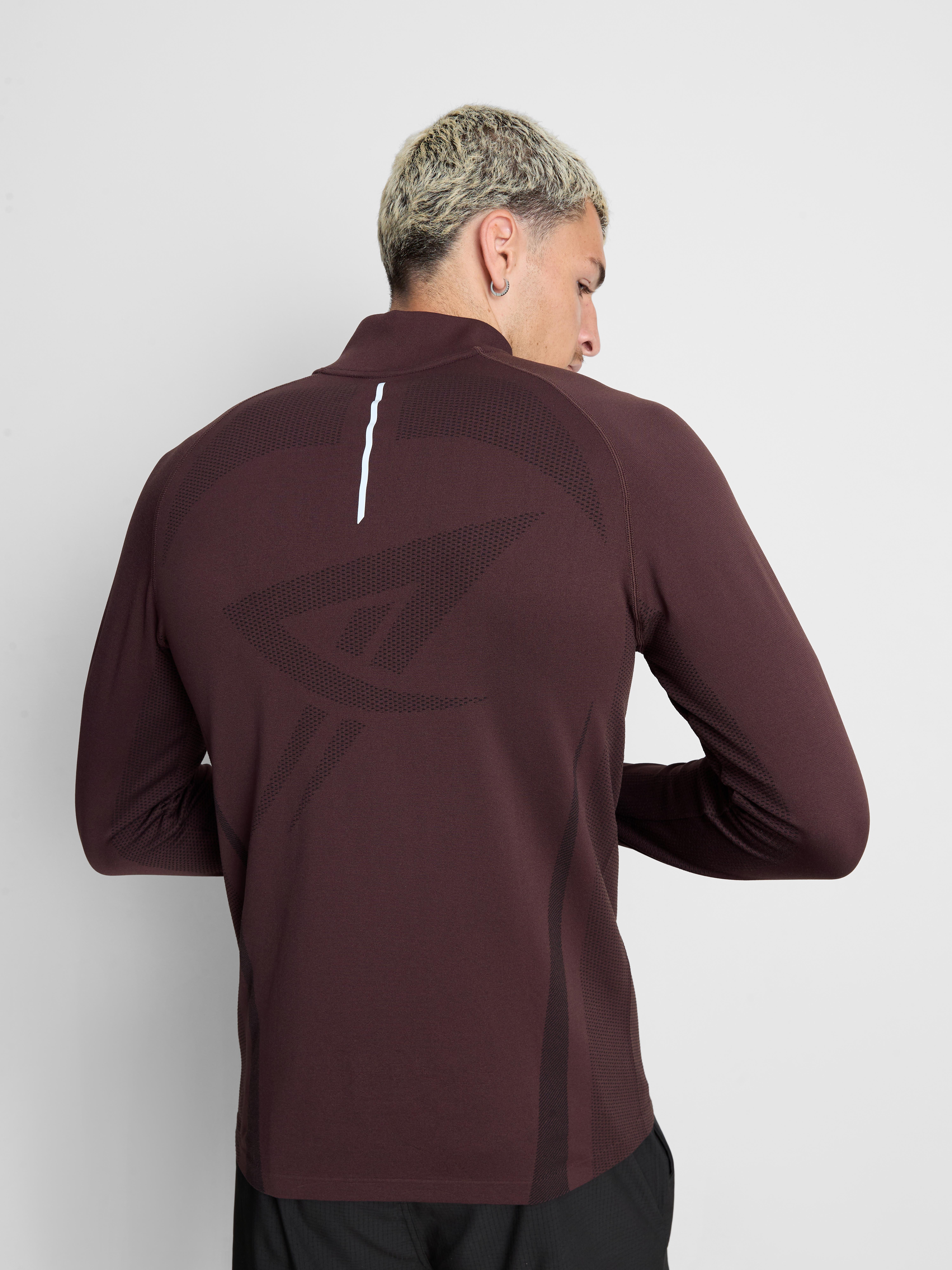 Quarter Zip Gym Top - Burgundy