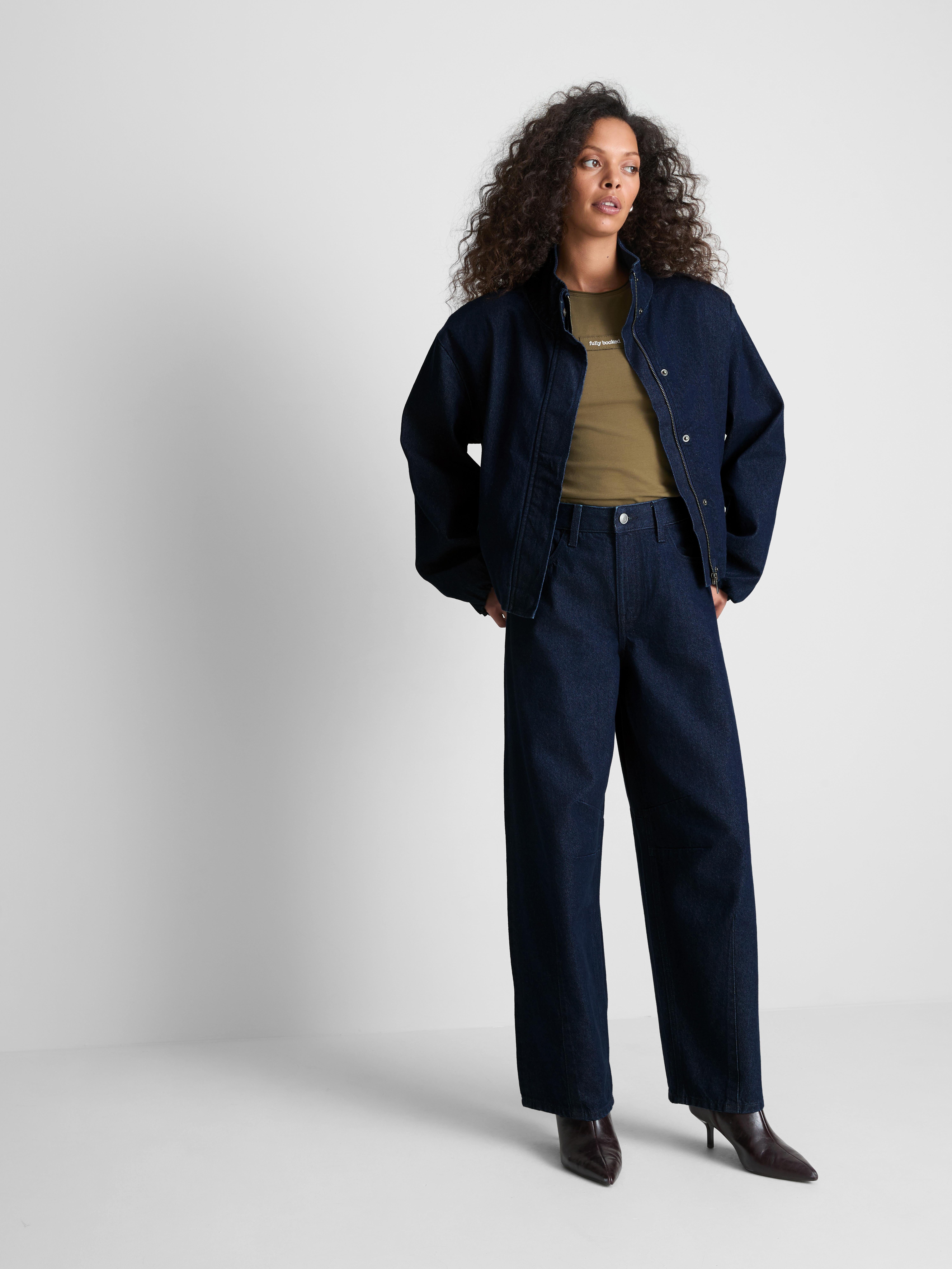 Paula Echevarría Funnel Neck Denim Jacket - Indigo