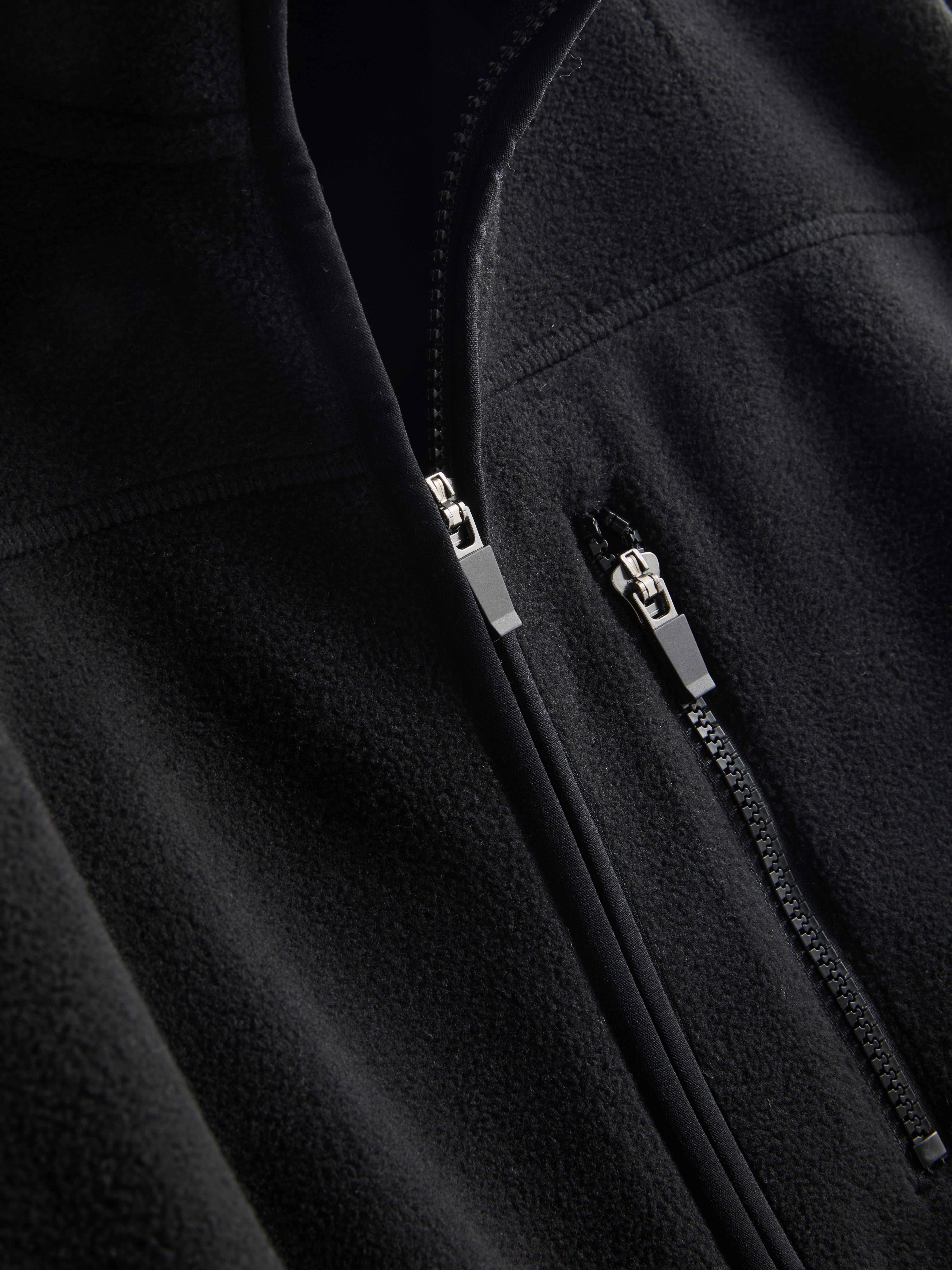 Zip-Up Fleece Jacket - Black