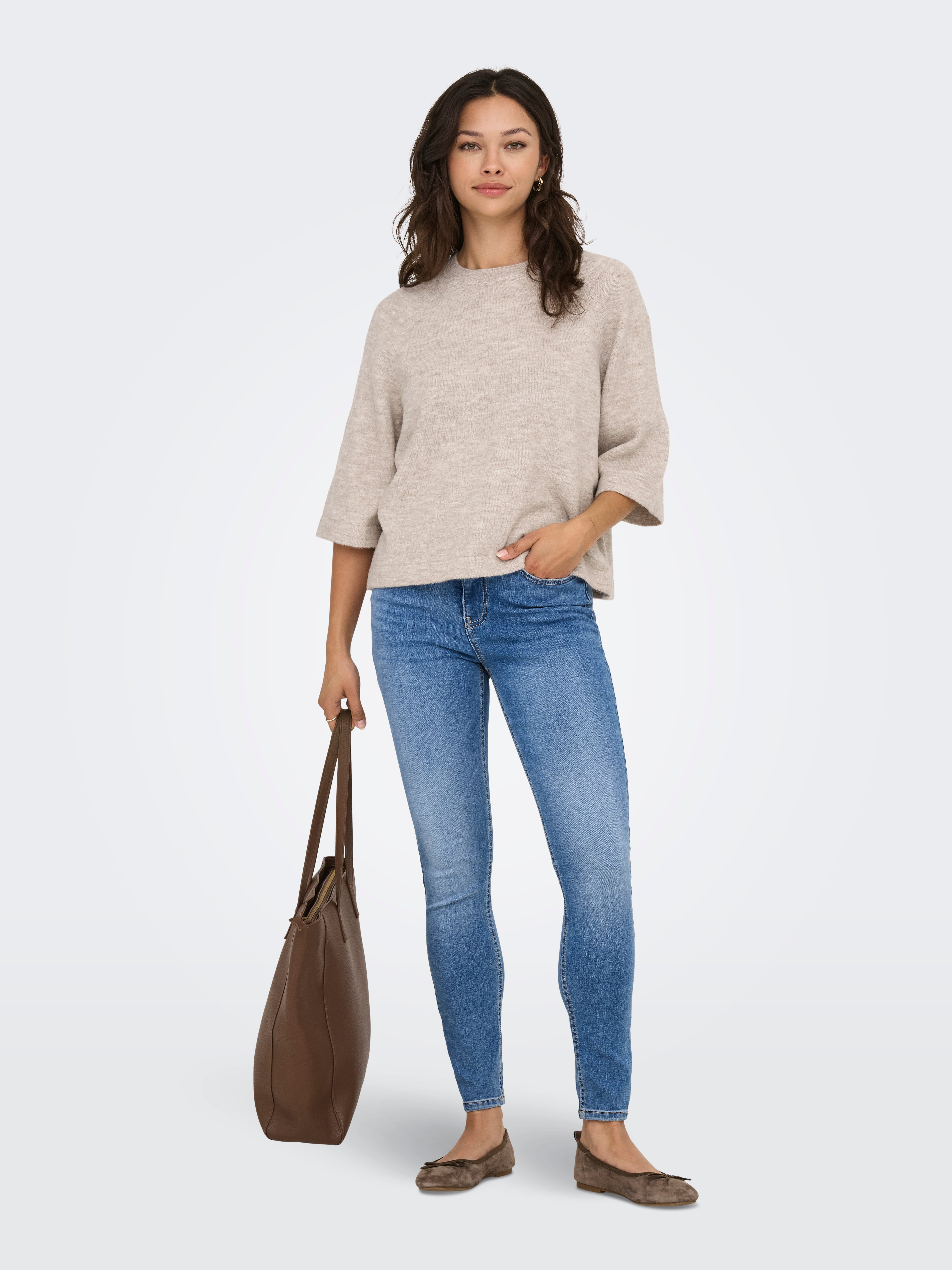 ONLSIMONI Knitted pullover Pumice Stone