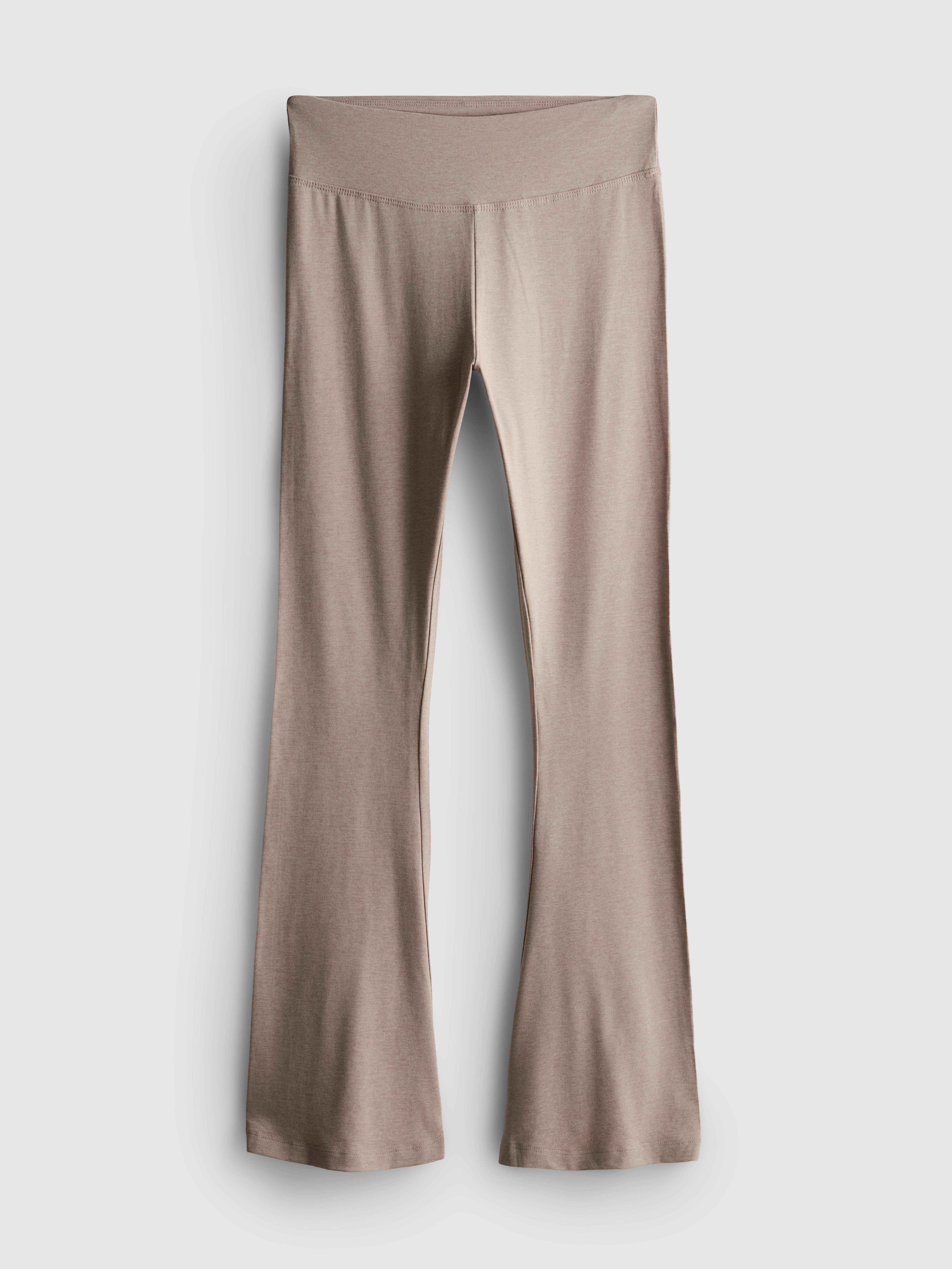 Cotton Rich Flared Leggings - Oatmeal