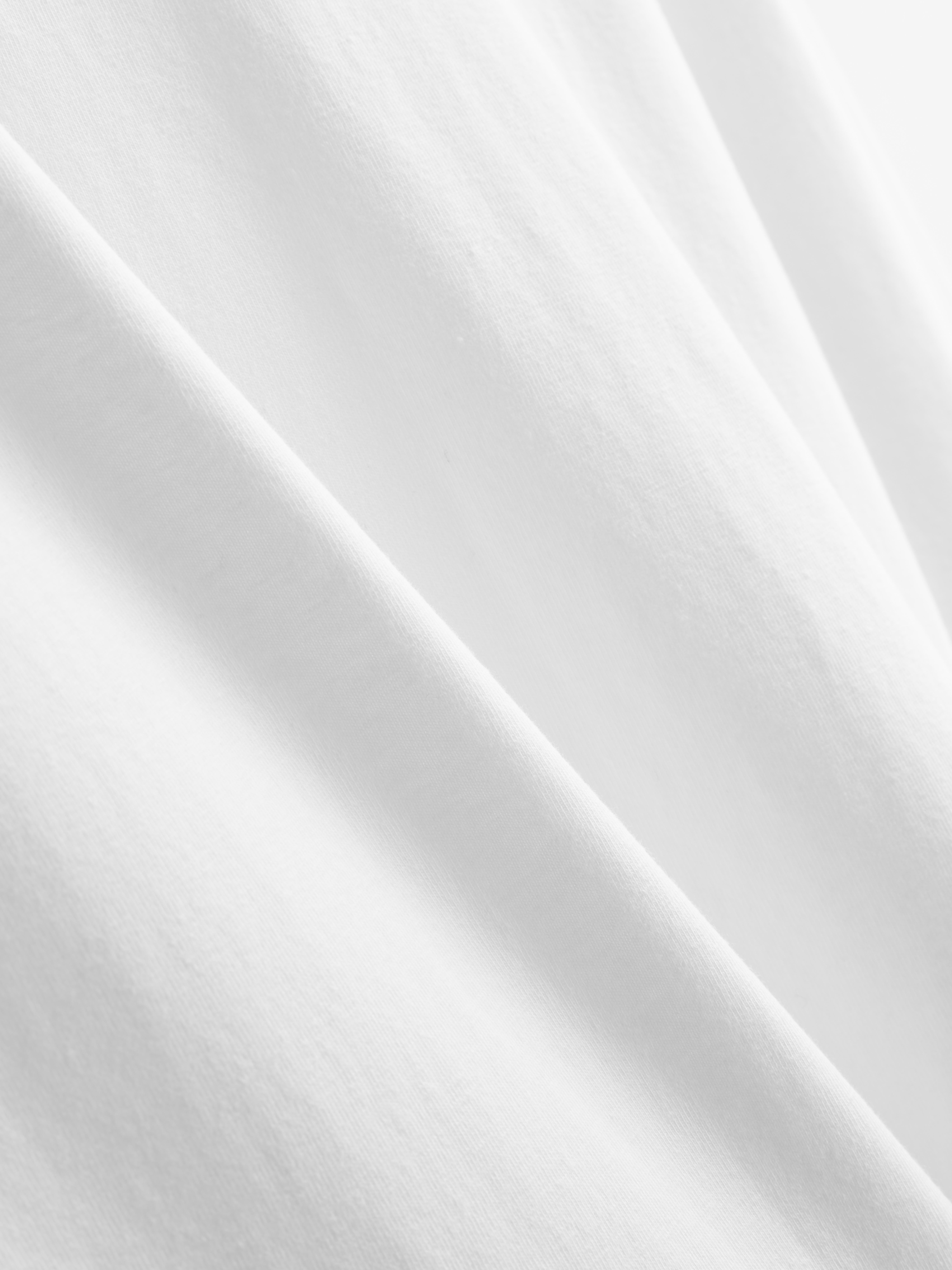 Cotton-Rich Long-Sleeve V-Neck Tee - White