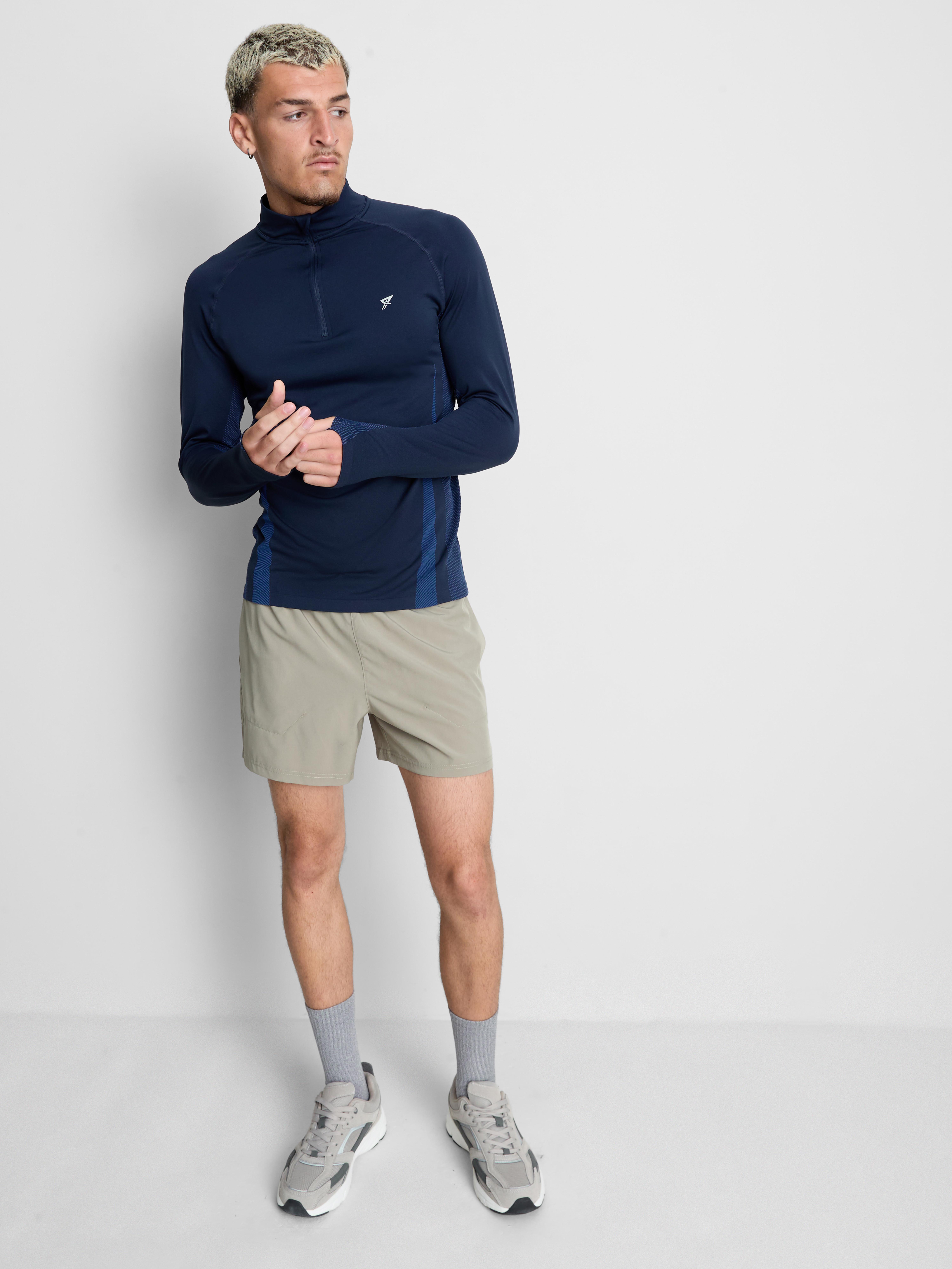 Quarter Zip Gym Top - Navy
