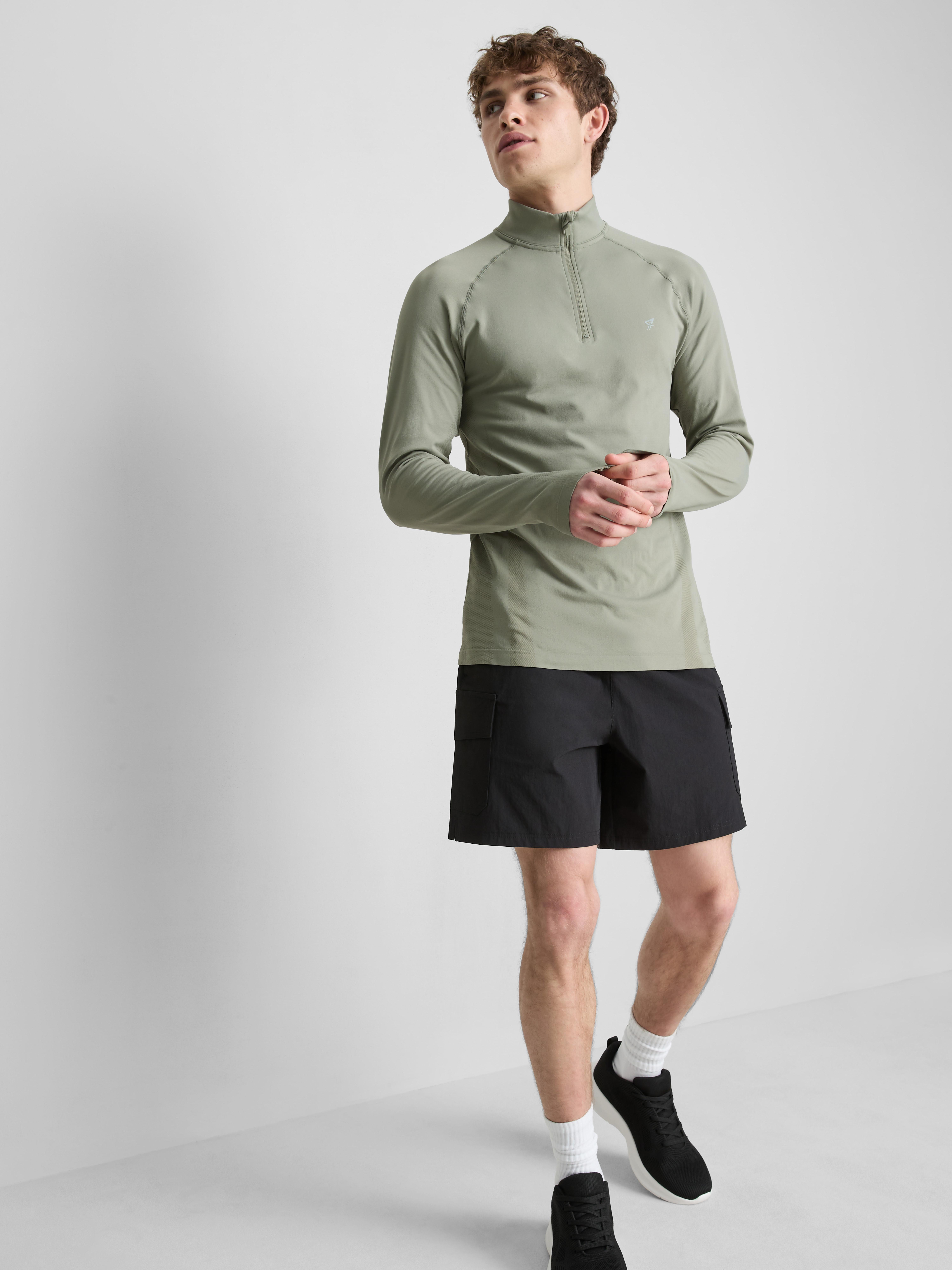 Quarter Zip Gym Top - Light Green