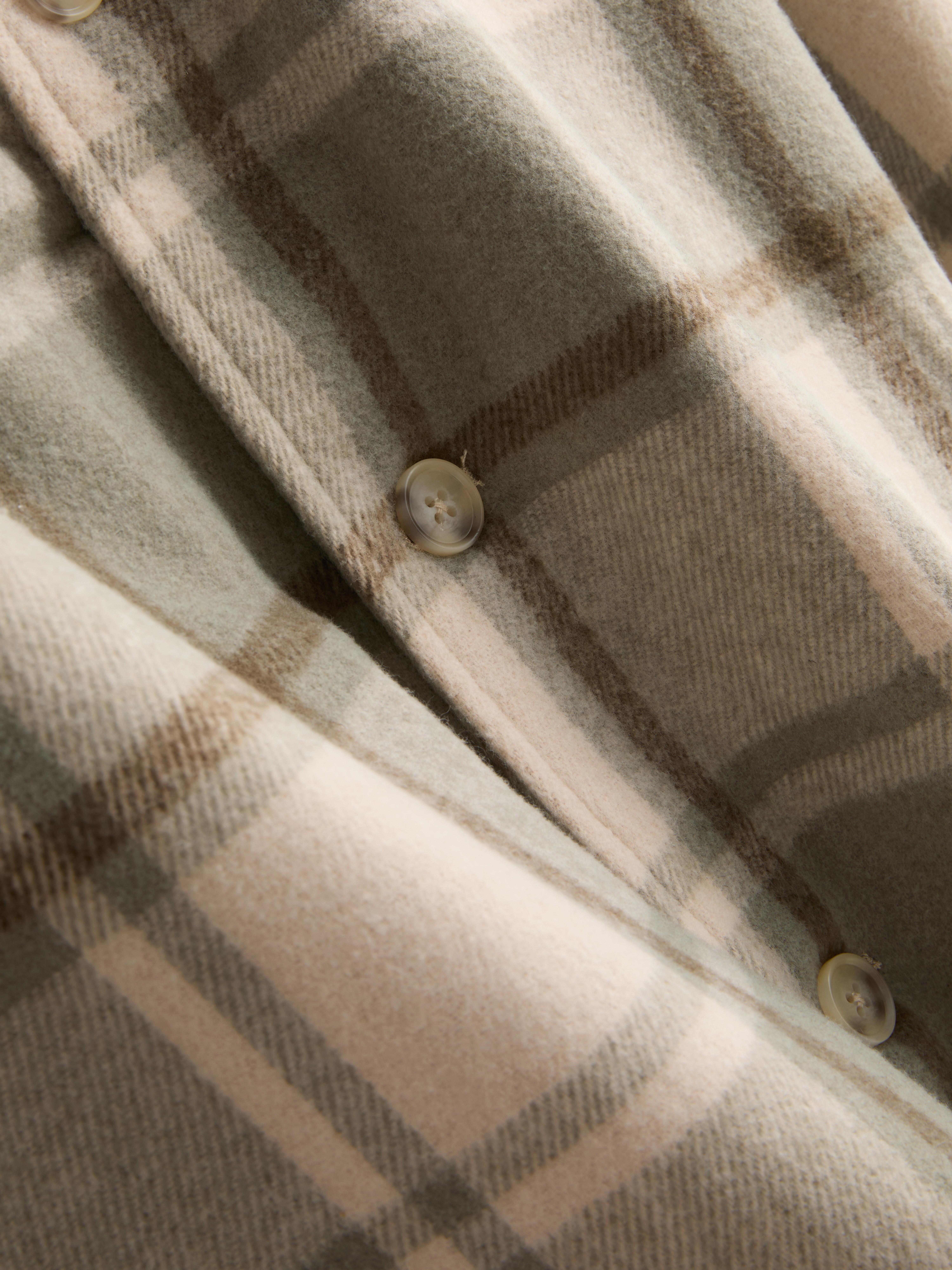 Check Button-Up Overshirt - Green