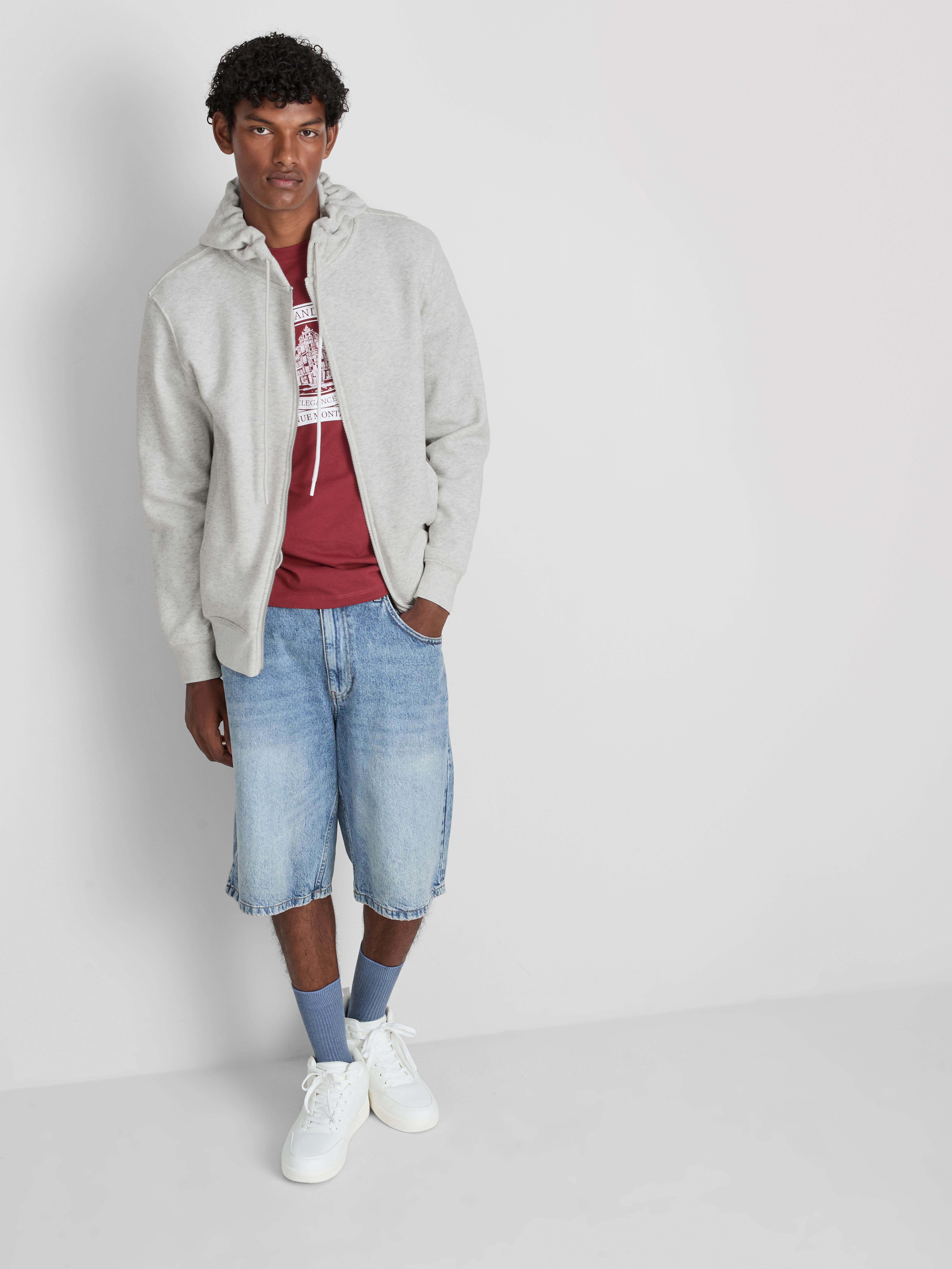 Zip Hoodie - Gray