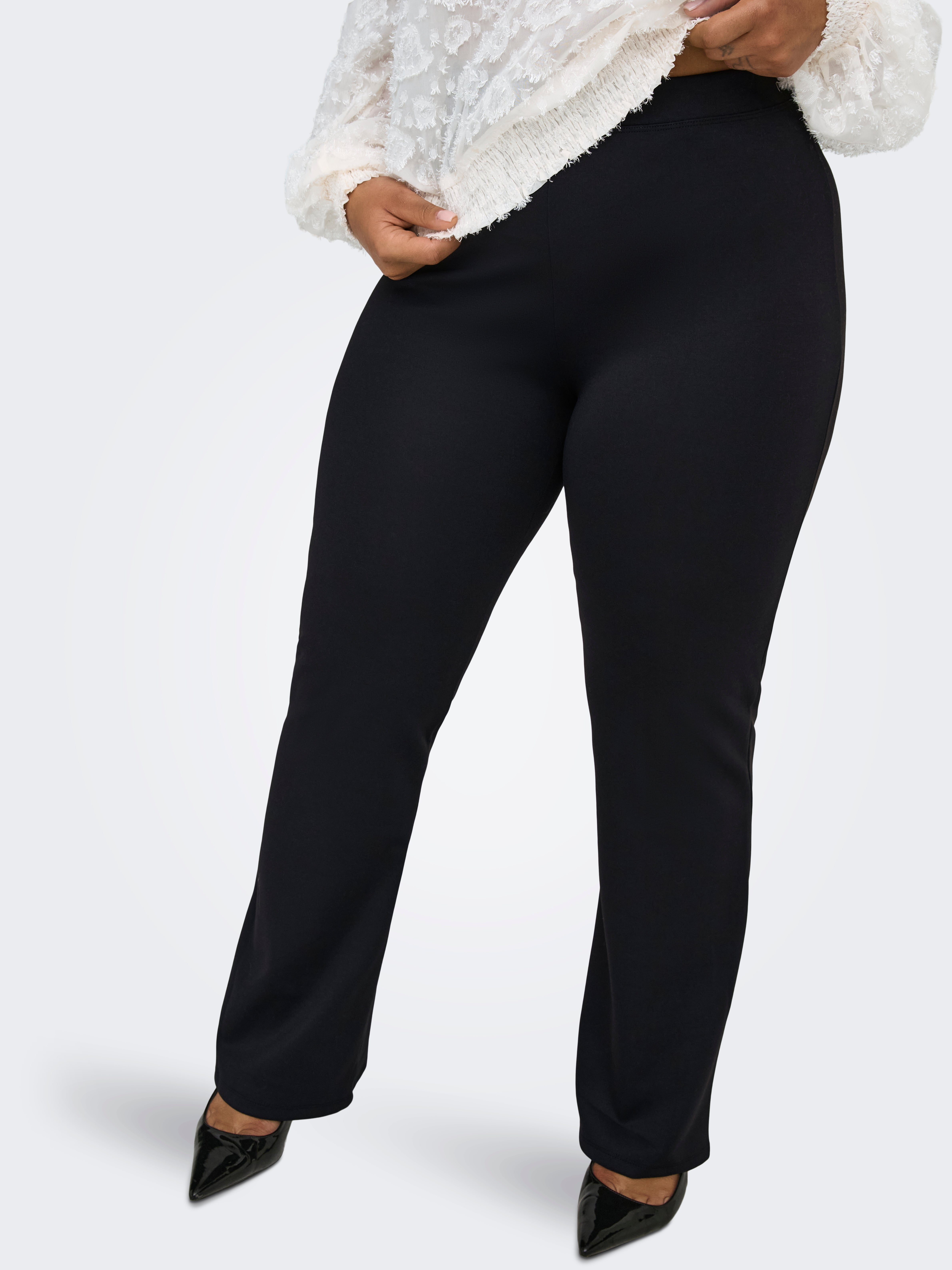 CARPEVER Flared Fit Trousers Black