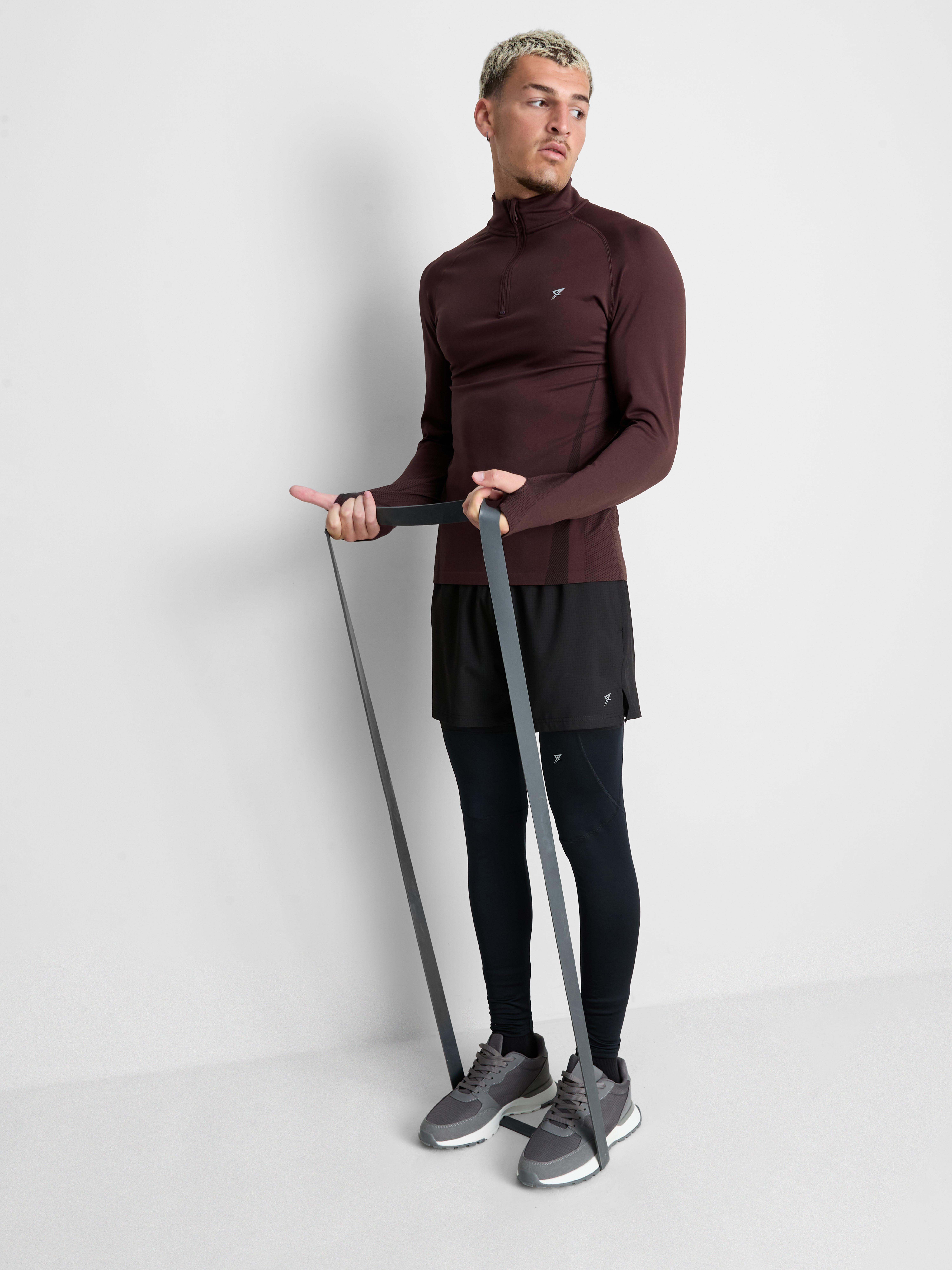 Quarter Zip Gym Top - Burgundy