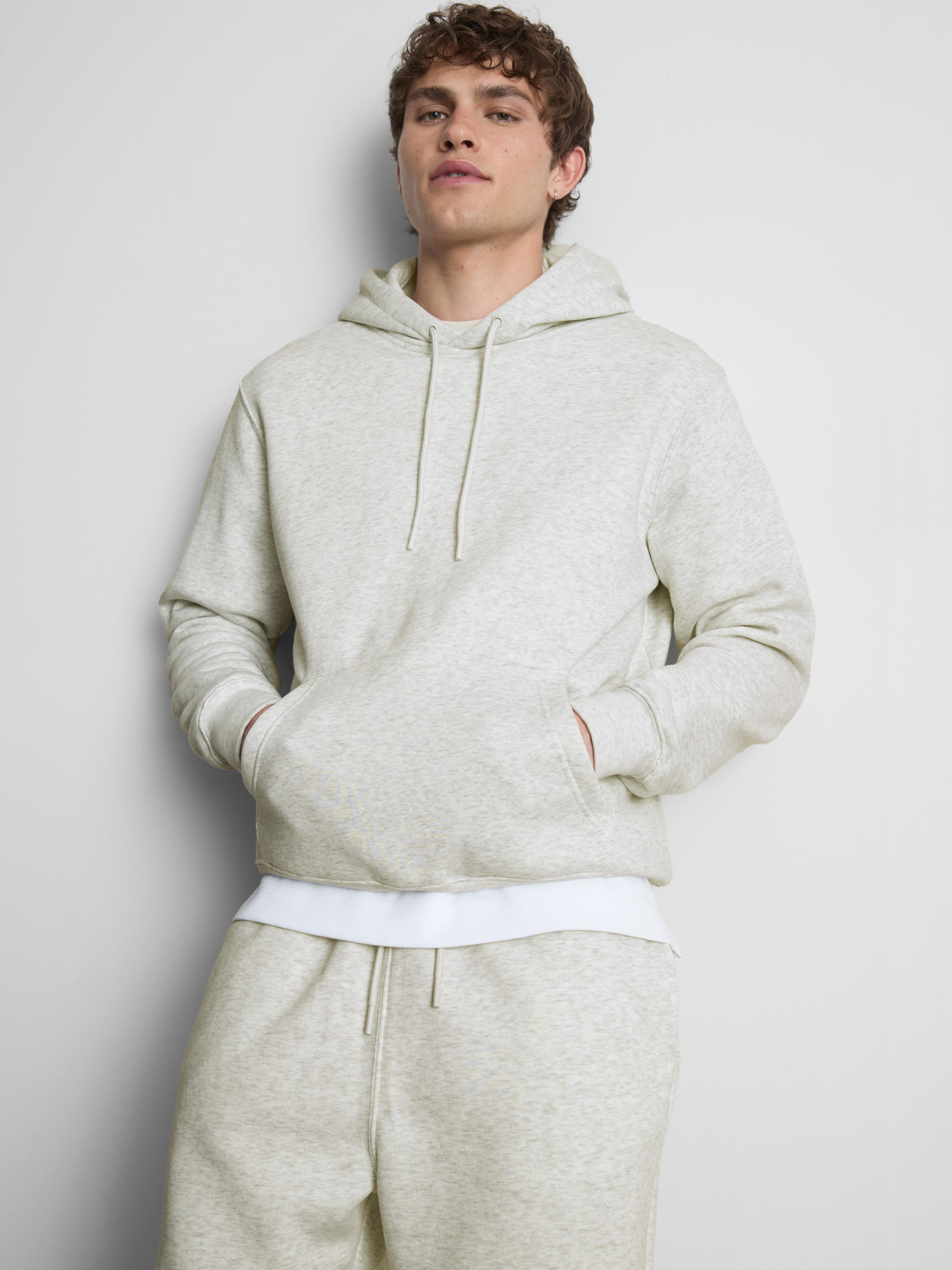 Cotton-Blend Pullover Hoodie - Gray Heather