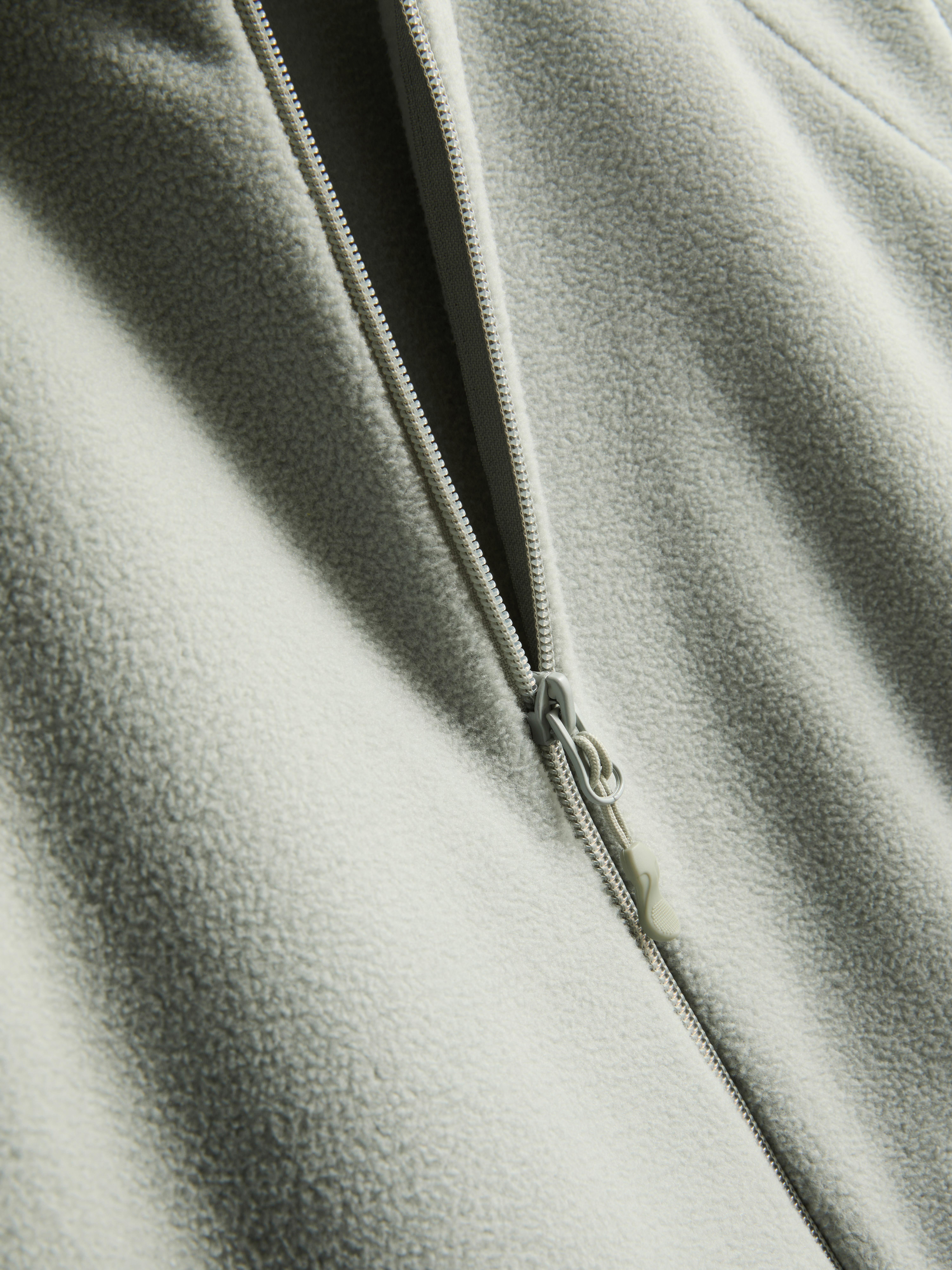 Zip-Up Funnel Neck Fleece - Light Green