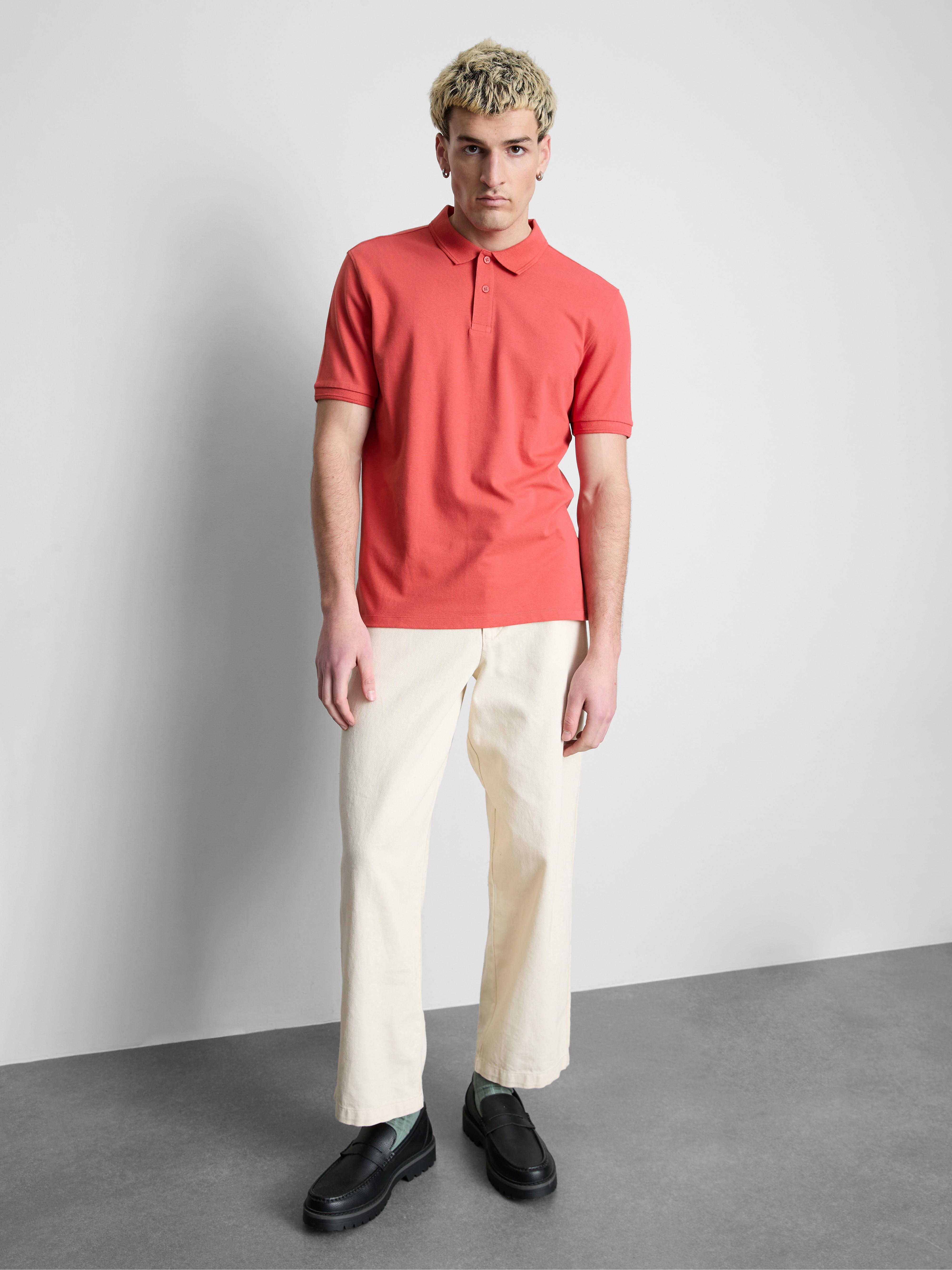 Short-Sleeve Polo Shirt - Coral