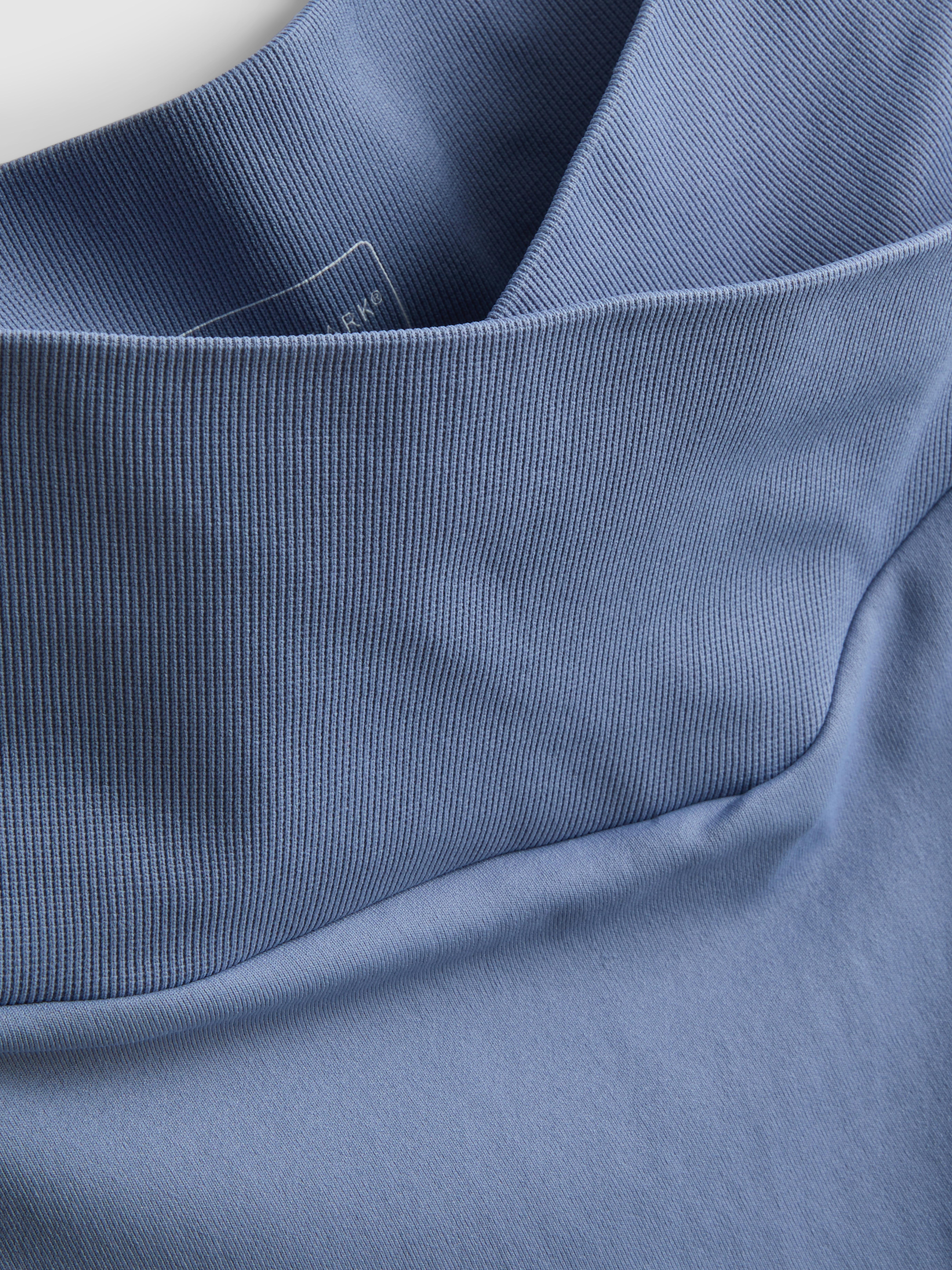 Seamless Cross-Waistband Active Leggings - Mid Blue