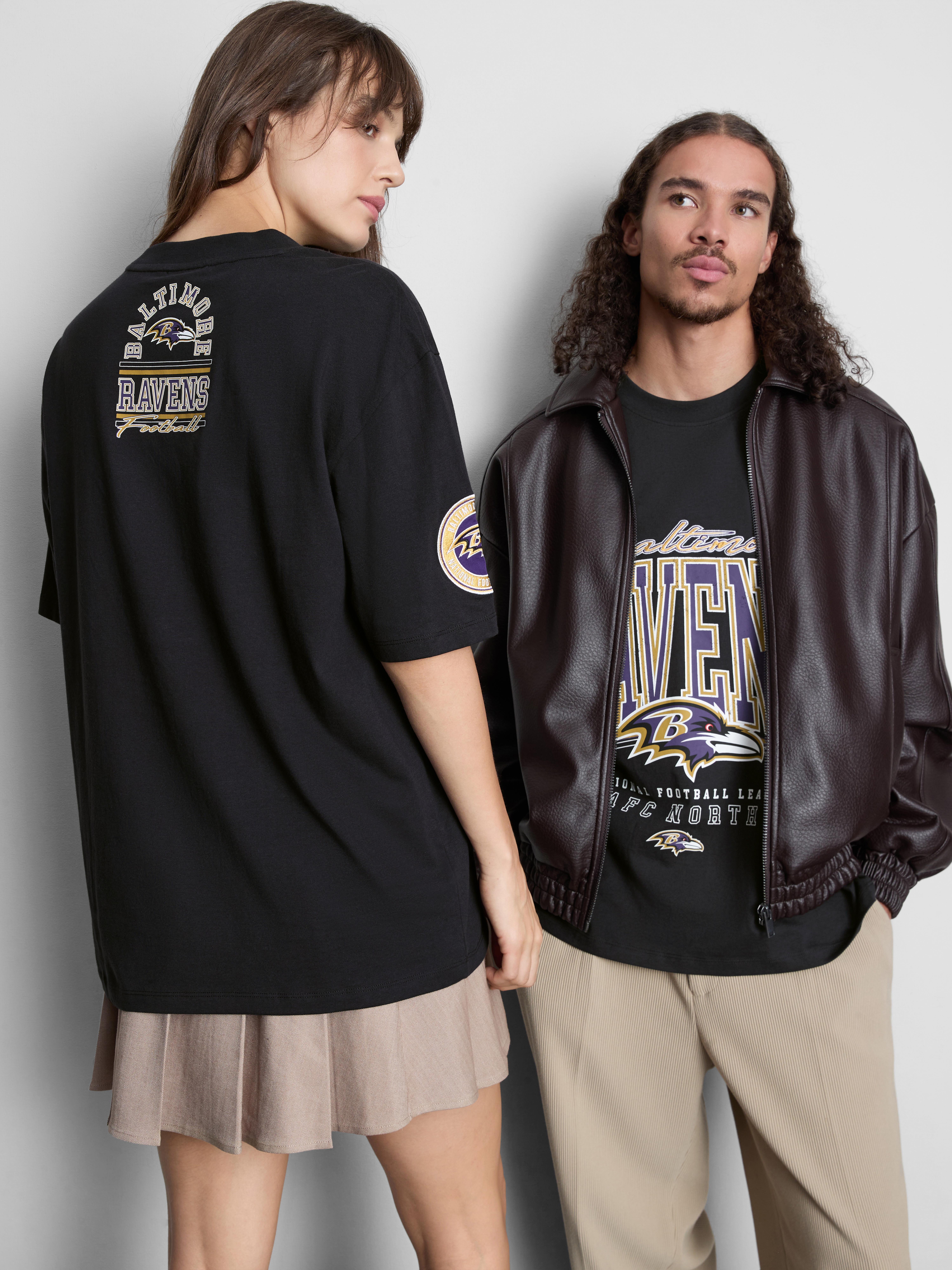 NFL Baltimore Ravens Pure Cotton Graphic T-Shirt - Black